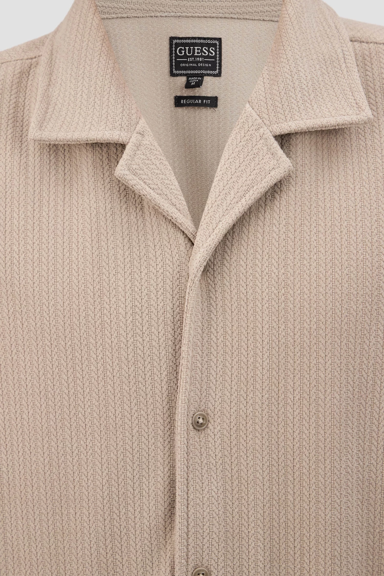 Guess Ss Baron Textured Knıt Shırt Erkek Haki Gömlek M5GP21KCRY0-A90N