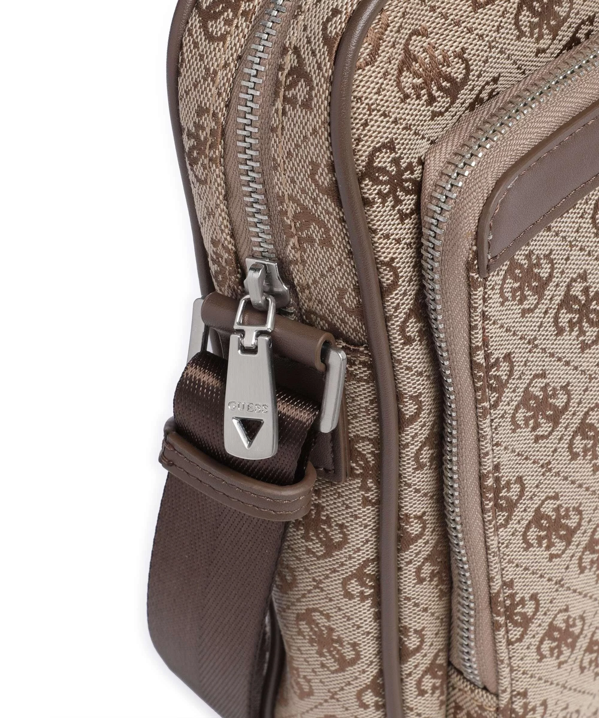 Guess Erkek Bej Kahverengi Milano Üstten Fermuarlı Ön Cepli