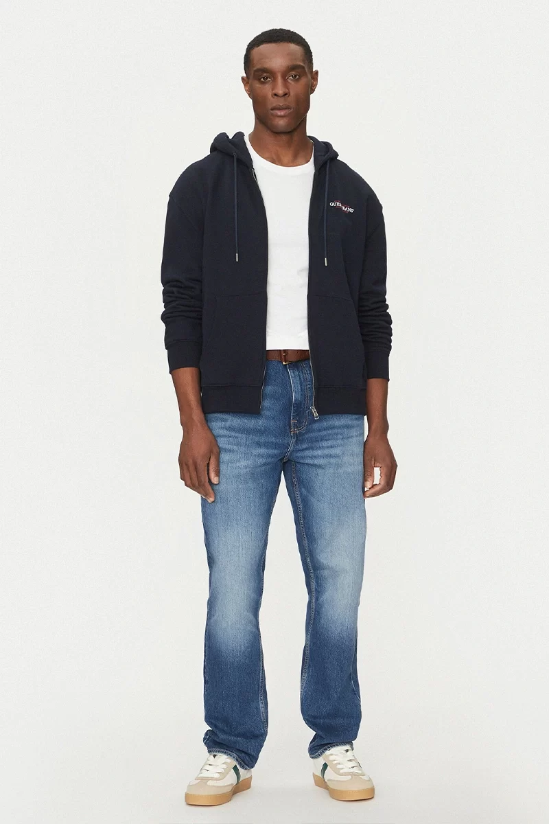 Guess jeans Gj Zıp Hood Reg Am Trad Sweat Erkek Lacivert Eşofman Üstü M5RQ45KCPR1-A71W