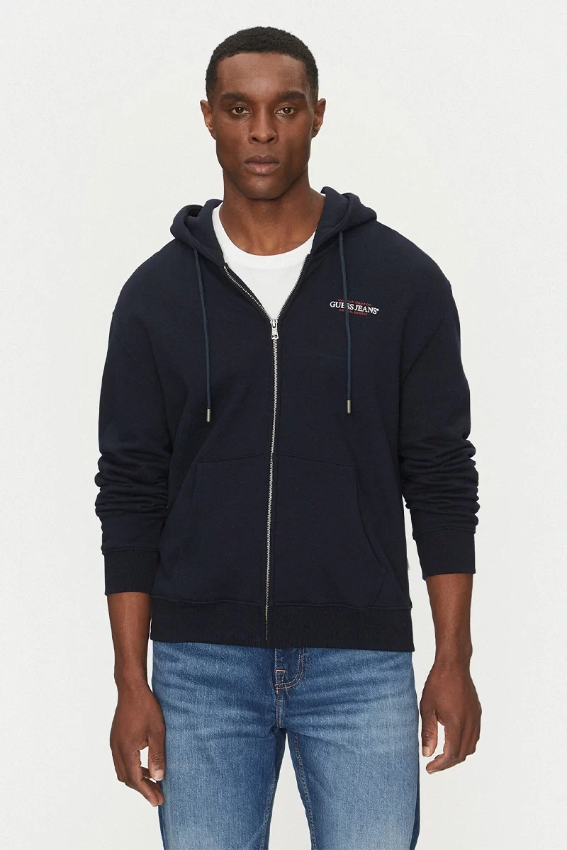 Guess jeans Gj Zıp Hood Reg Am Trad Sweat Erkek Lacivert Eşofman Üstü M5RQ45KCPR1-A71W