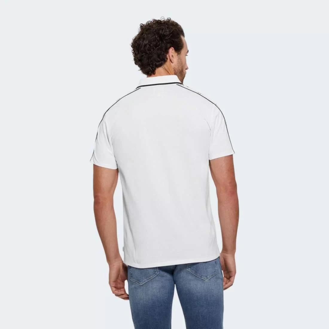 Guess Ss Guess Quattro G Tape Polo Erkek Bej T-Shirt M4YP40KARS0-G1V7