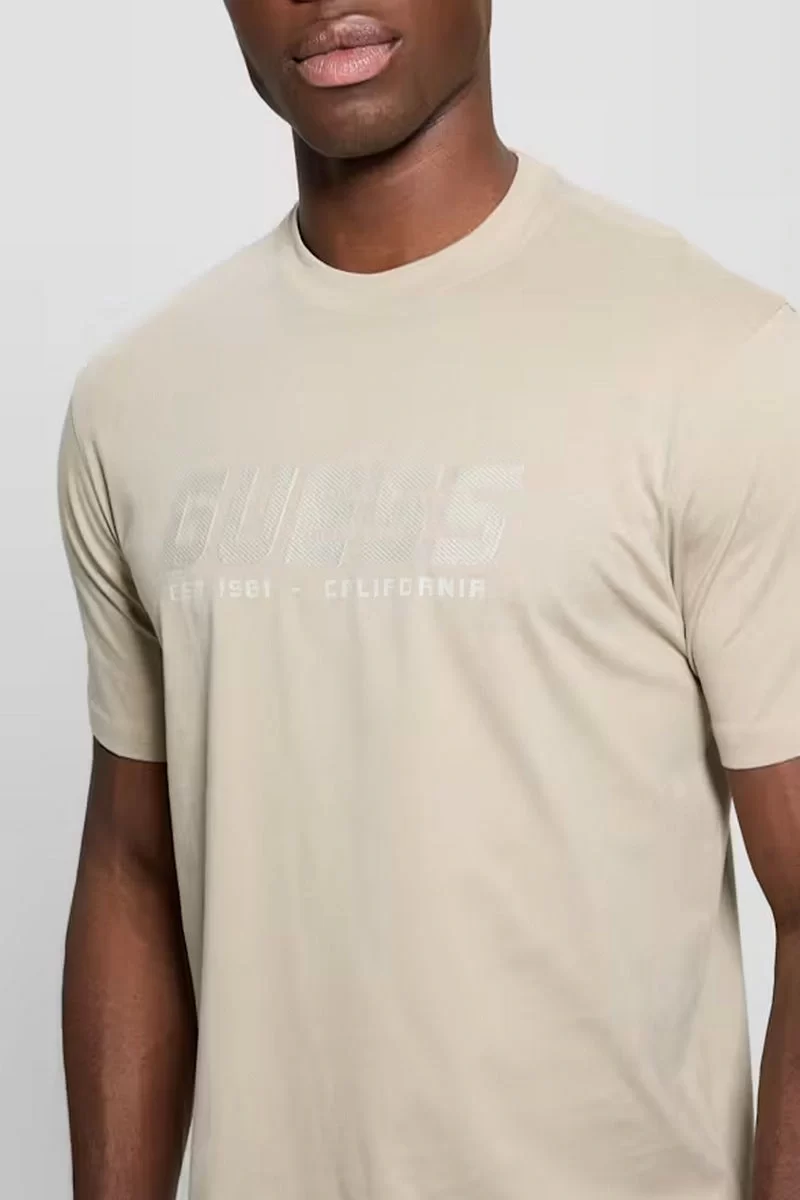 Guess Suron Cn T-Shırt Erkek Bej T-Shirt Z5RI10I3Z14-G1CA