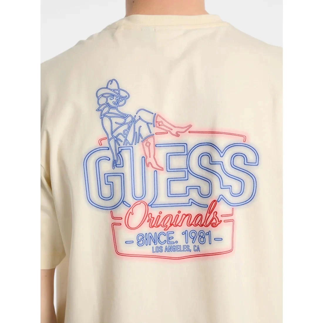 Guess Go Amerıcan Classıc Tee Erkek Krem T-Shirt M5GI62K8FQ4-G053