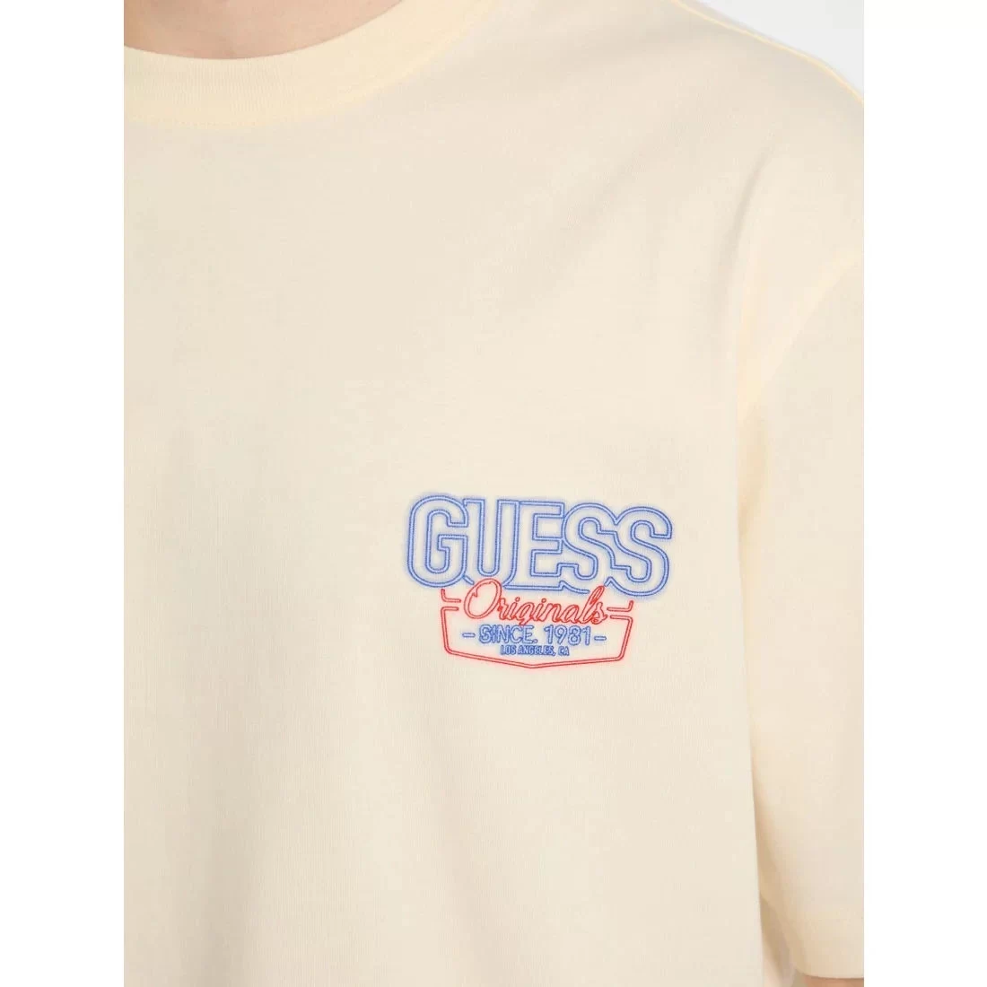 Guess Go Amerıcan Classıc Tee Erkek Krem T-Shirt M5GI62K8FQ4-G053