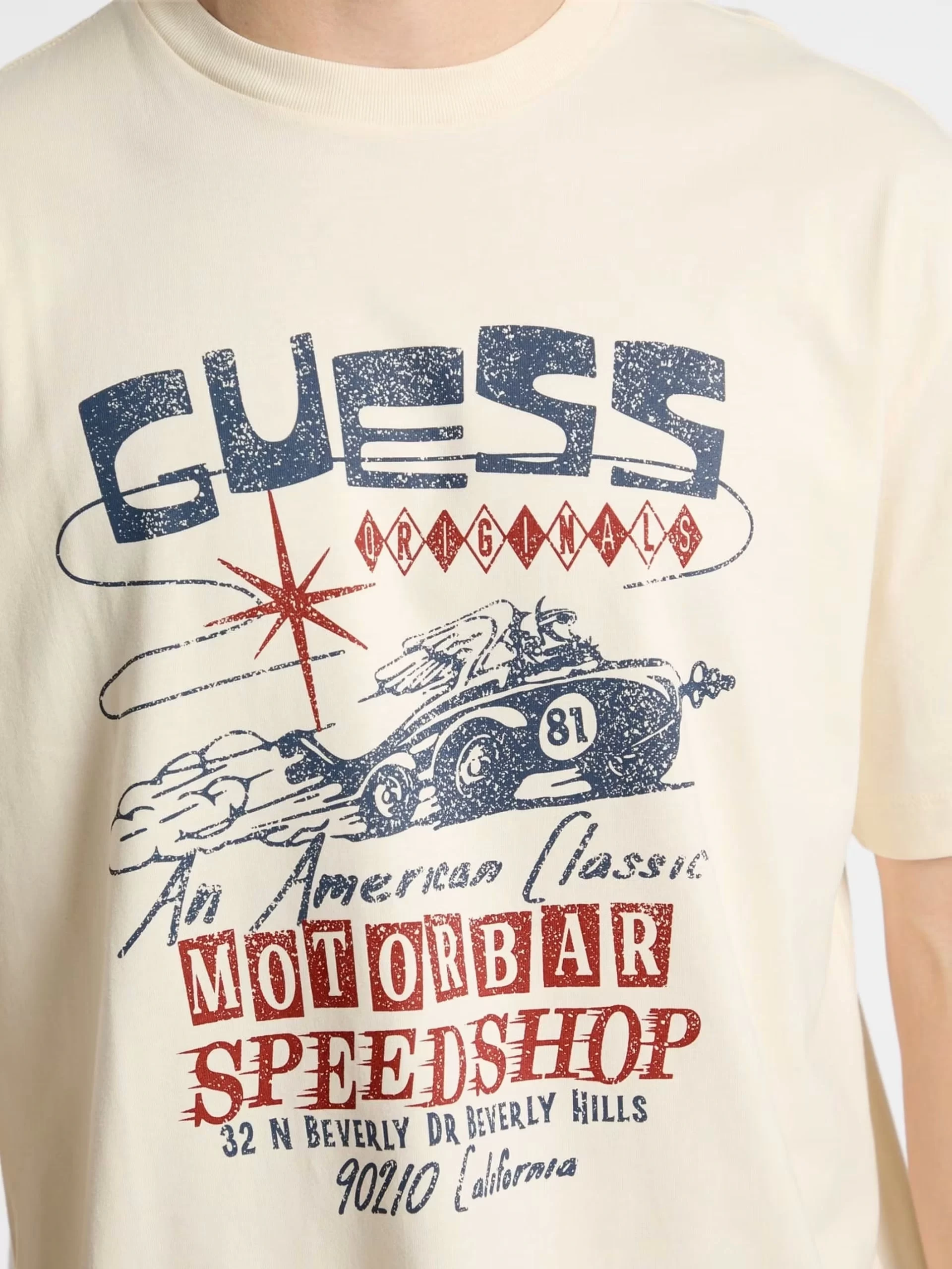 Guess Go Prınted Muscle Tee Erkek Krem T-Shirt M5GI65K8FQ4-G053