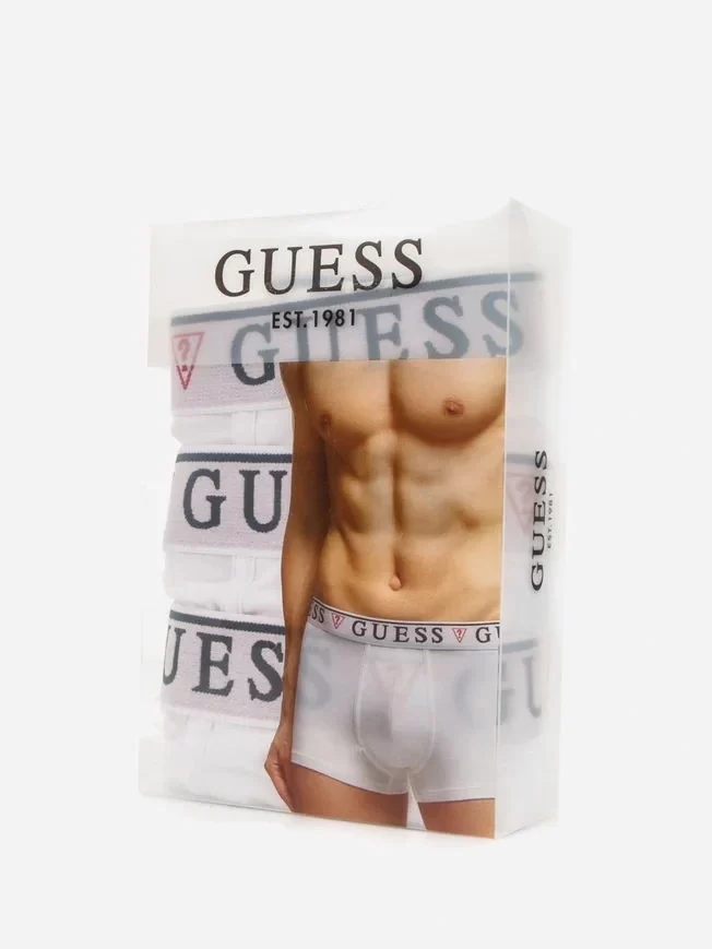 Guess Brıan Hero Boxer Trunk 3 Pack Erkek Beyaz Boxer U97G01KCD31-A009