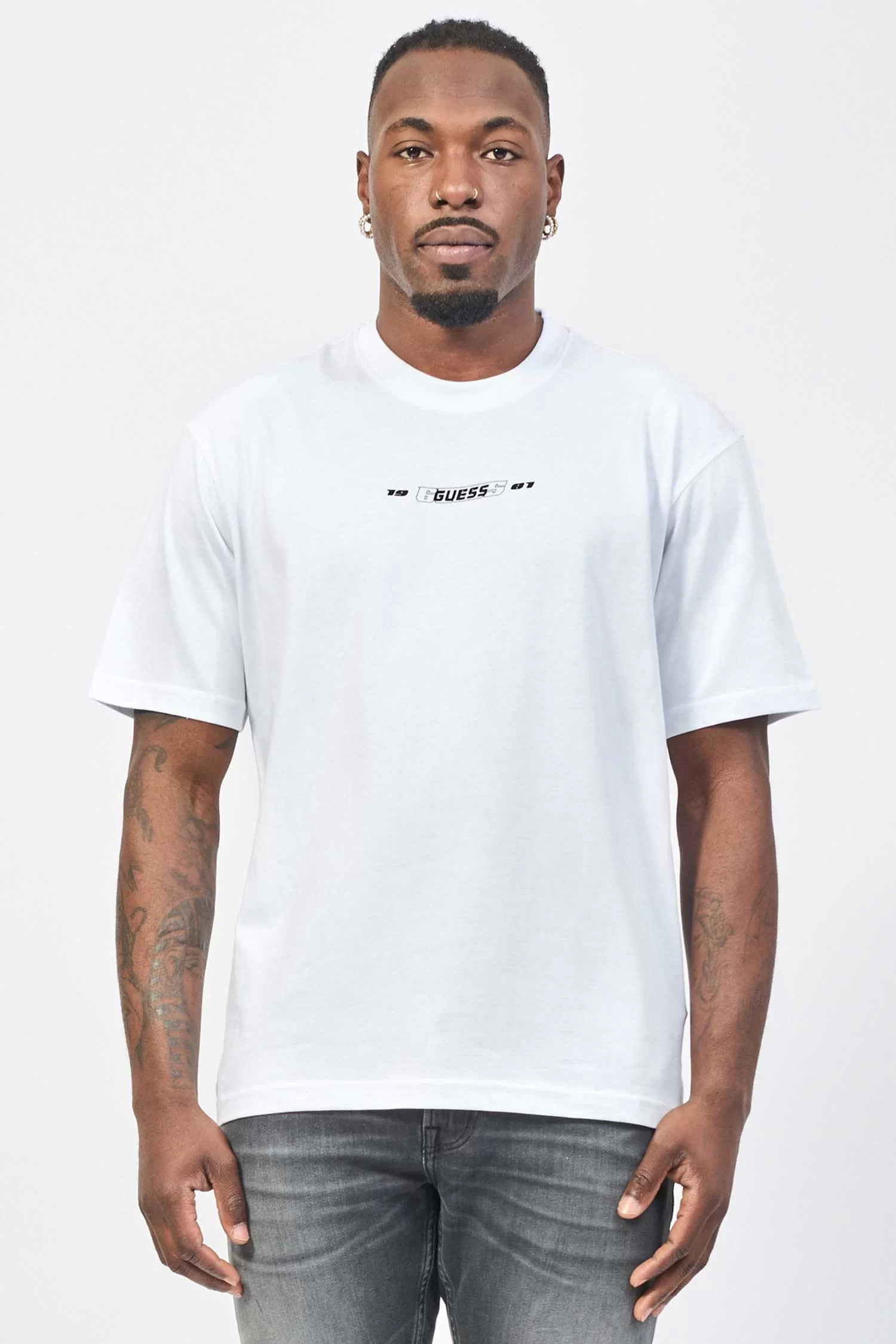 Guess Chaste Cn T-Shırt Erkek Beyaz T-Shirt Z5GI08I3Z14-G011