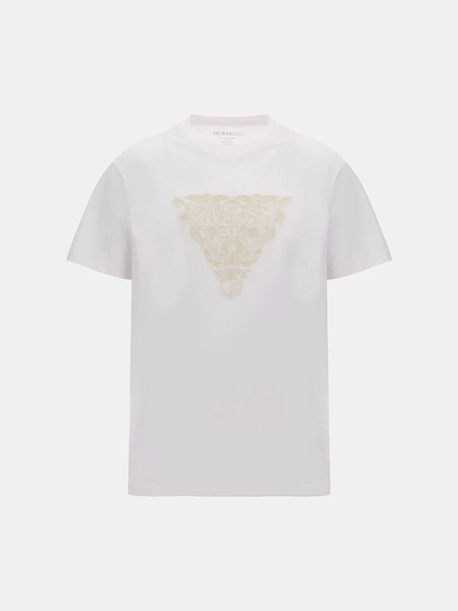 Guess Ss Cn Flower Embro Tee Erkek Beyaz T-Shirt M5GI16K8FQ4-G011