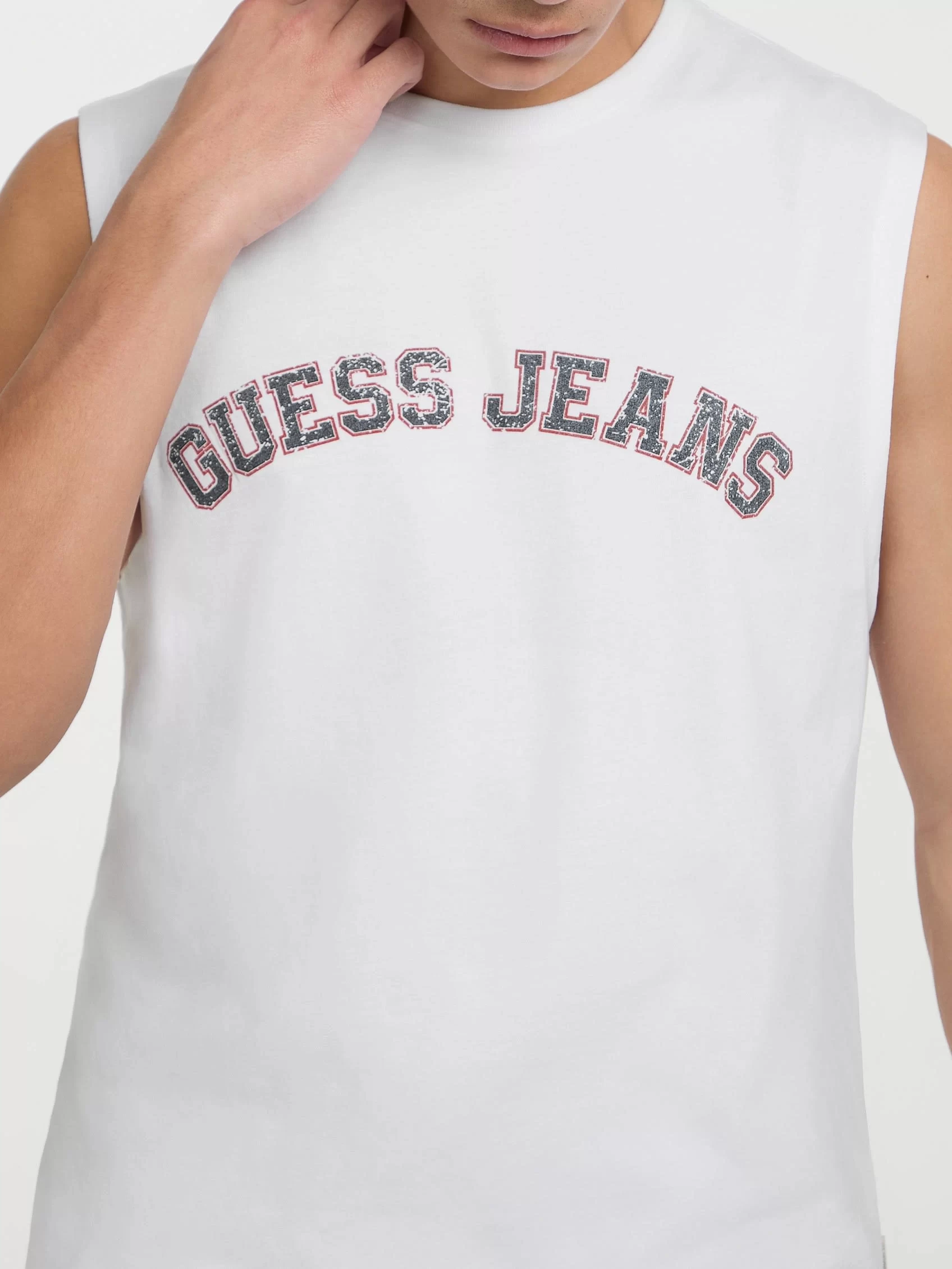 Guess jeans Gj Muscle Collegıate Tank Erkek Beyaz T-Shirt M5GP31K8HM0-G011