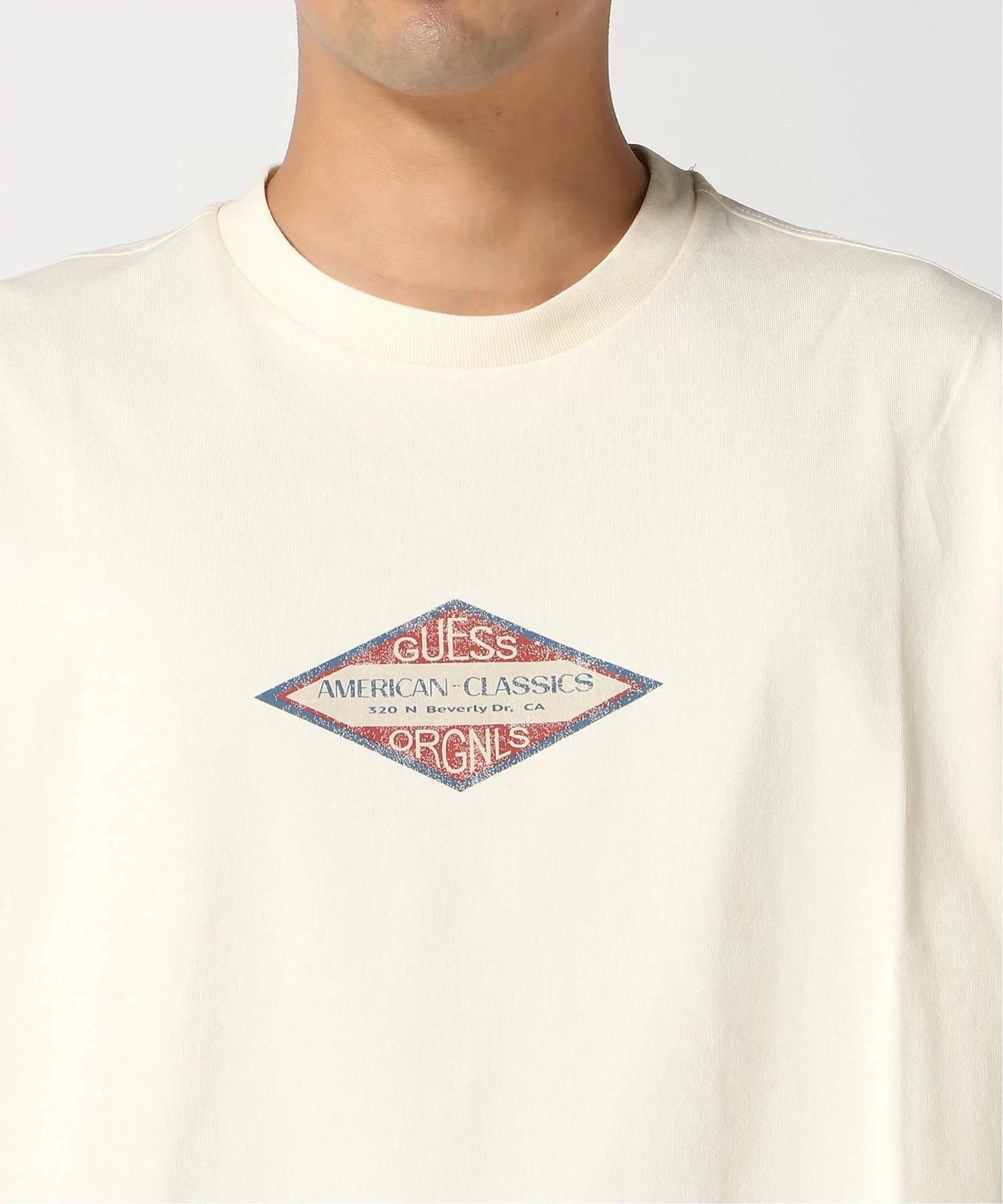 Guess Go Trademark Tee Erkek Krem T-Shirt M5GI64K8FQ4-G053