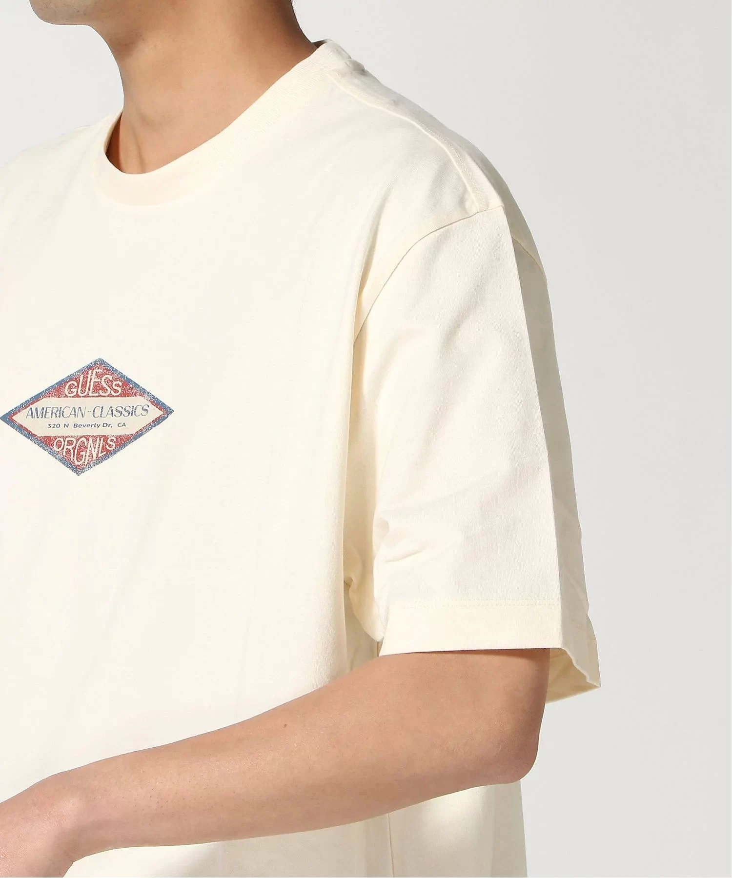 Guess Go Trademark Tee Erkek Krem T-Shirt M5GI64K8FQ4-G053