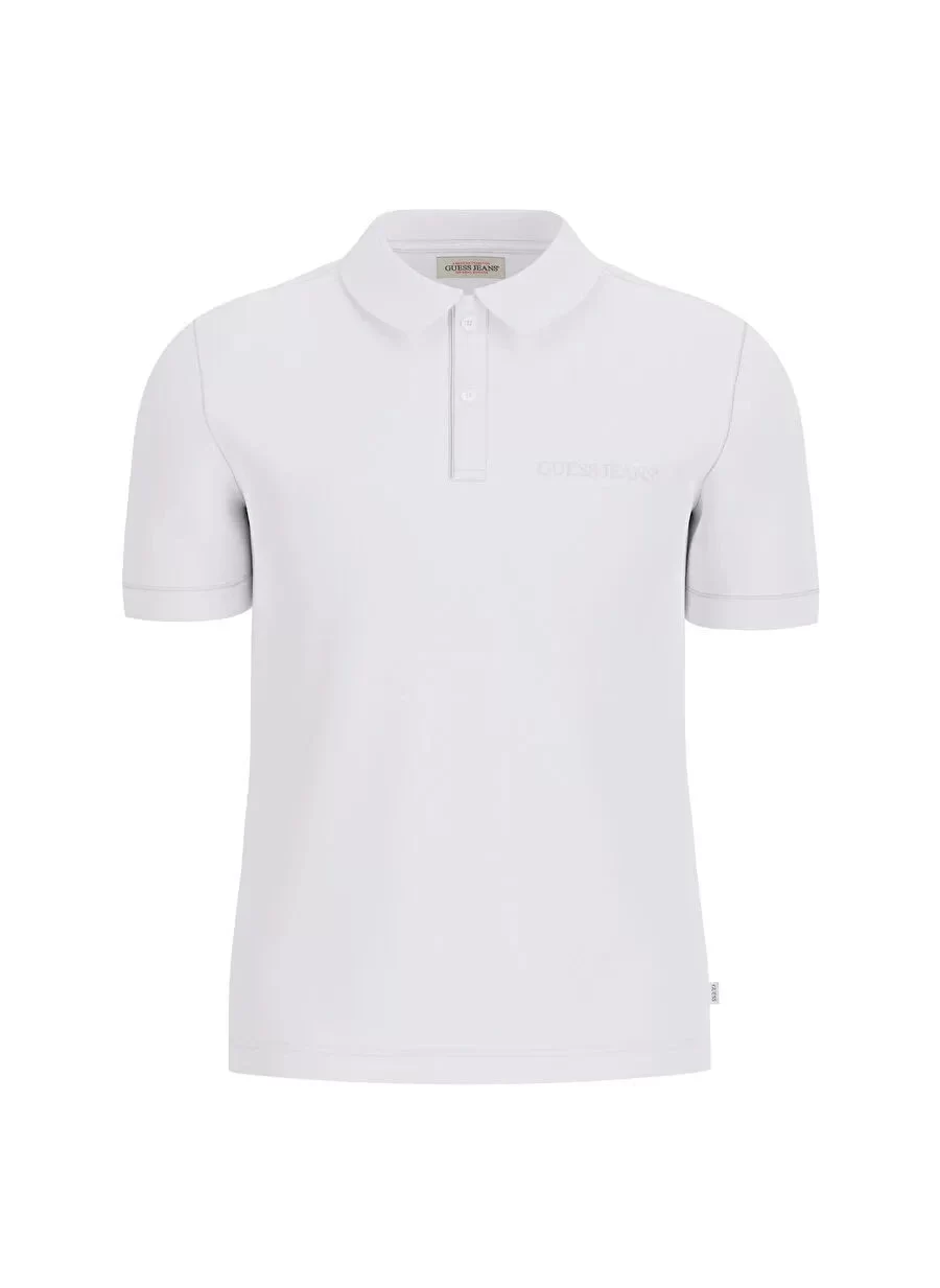 Guess jeans Gj Ss Embro Logo Polo Erkek Beyaz T-Shirt M4BP29KCJV1-G011