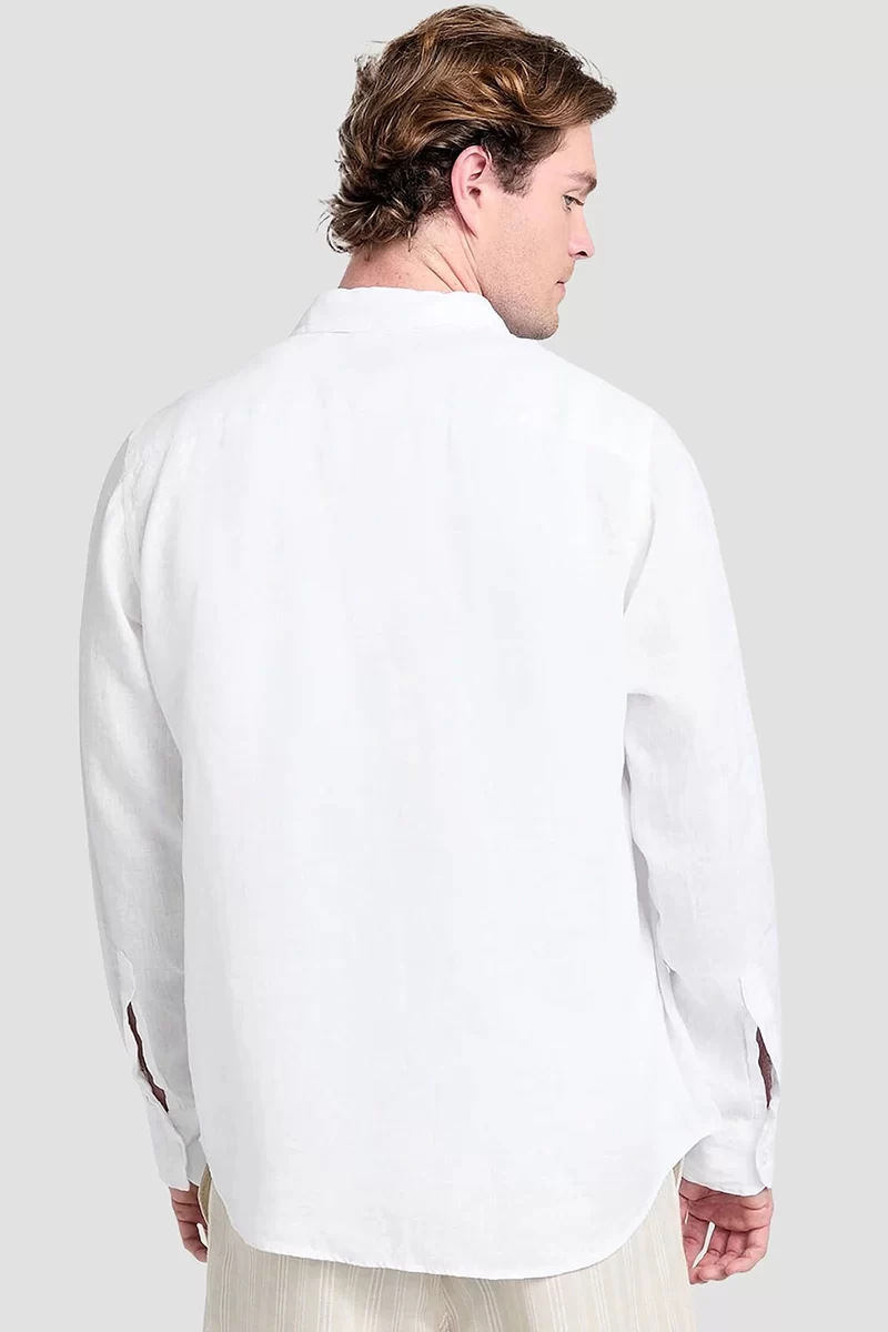 Guess Ls Napa Lınen Shırt Erkek Beyaz Gömlek M5GH73WH3J0-G011