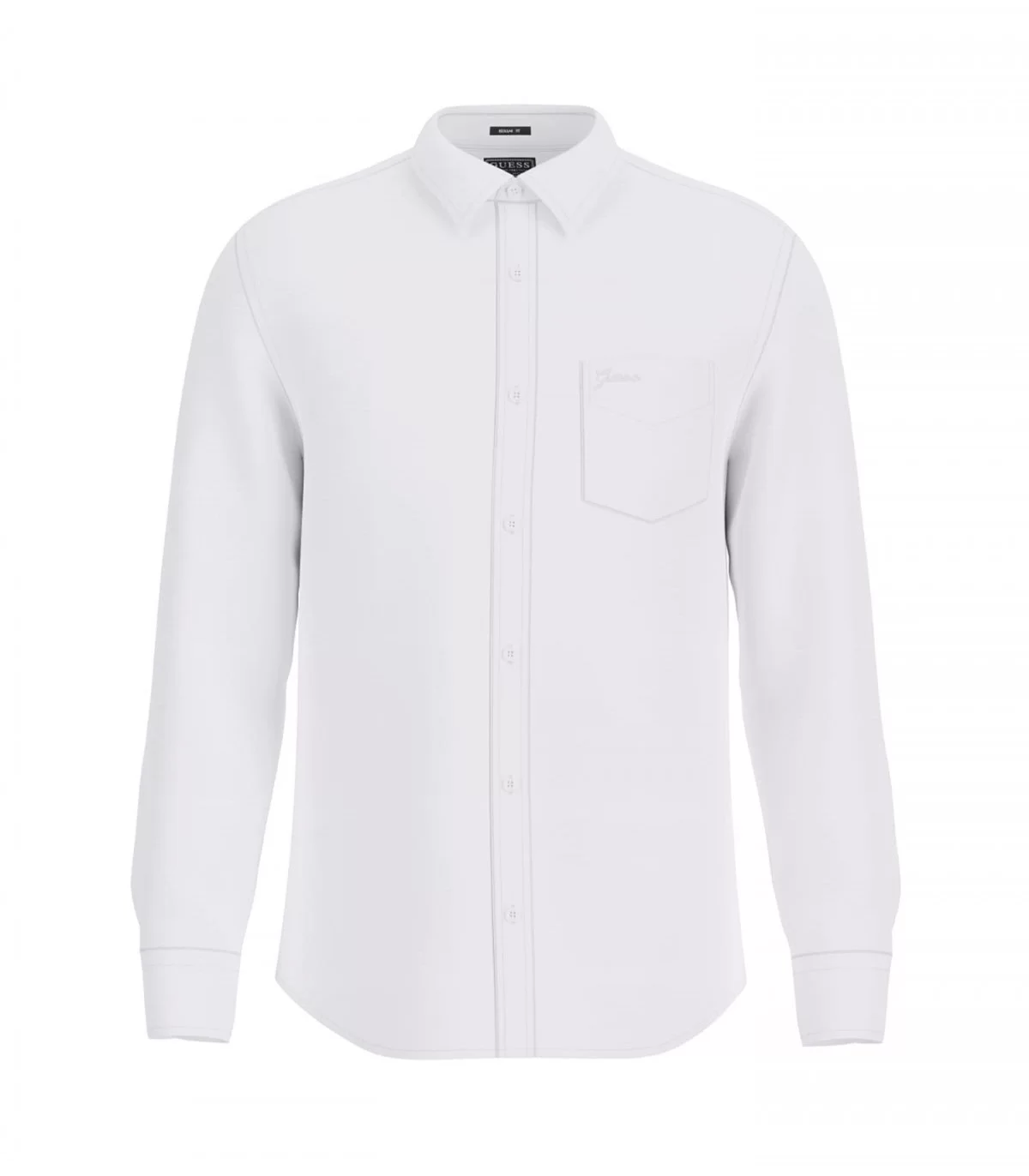 Guess Ls Napa Lınen Shırt Erkek Beyaz Gömlek M5GH73WH3J0-G011