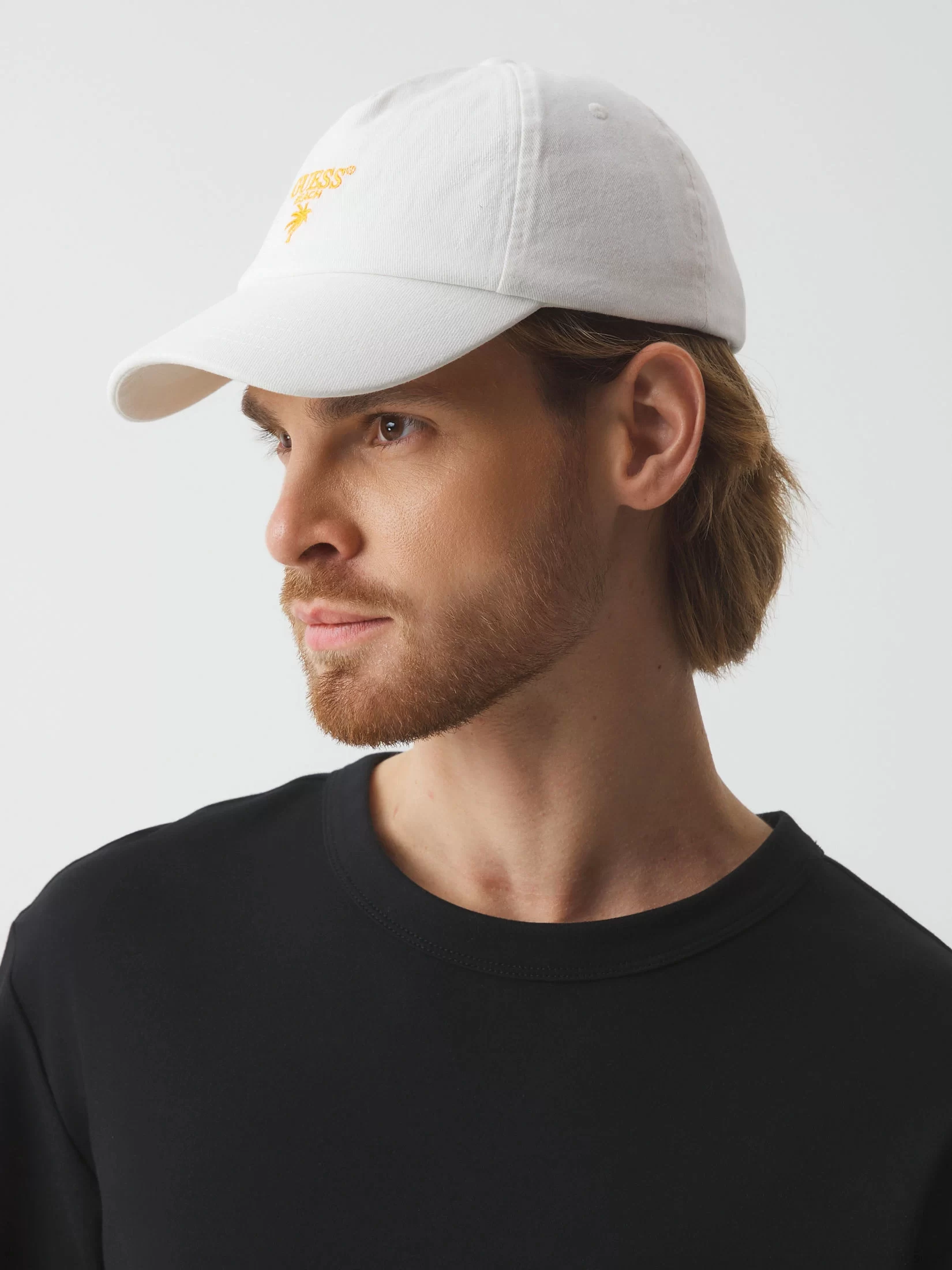 Guess Palm Logo Baseball Hat Erkek Beyaz Şapka F5GZ00WO07T-G011
