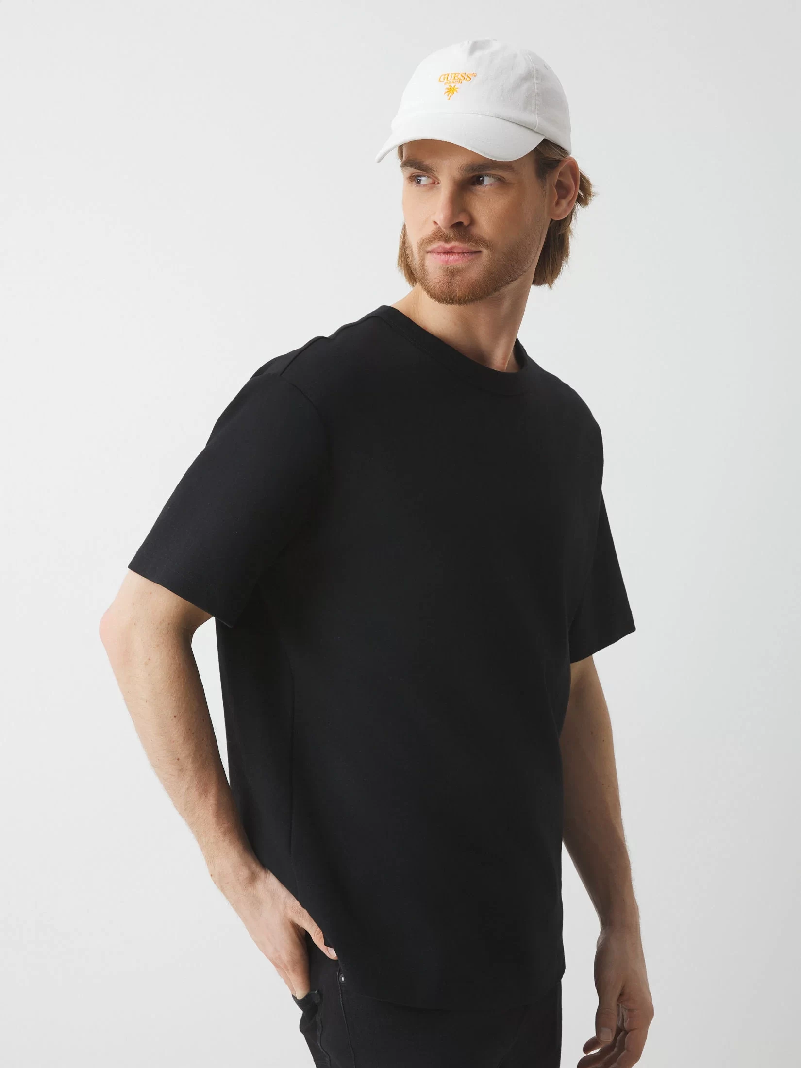 Guess Palm Logo Baseball Hat Erkek Beyaz Şapka F5GZ00WO07T-G011
