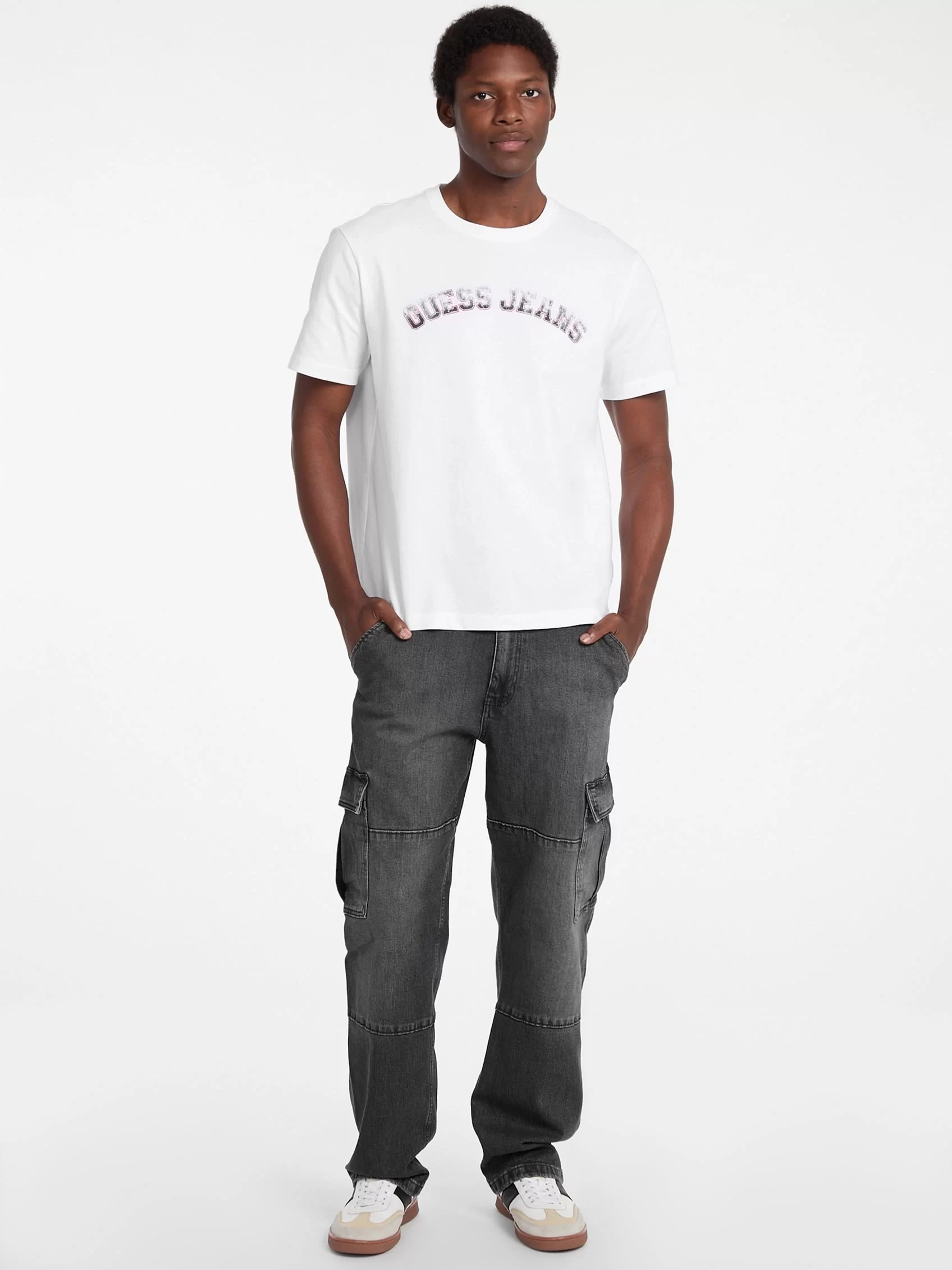 Guess jeans Gj Ss Cn Reg Collegıate Tee Erkek Beyaz T-Shirt M5RI75K8FQ4-G011