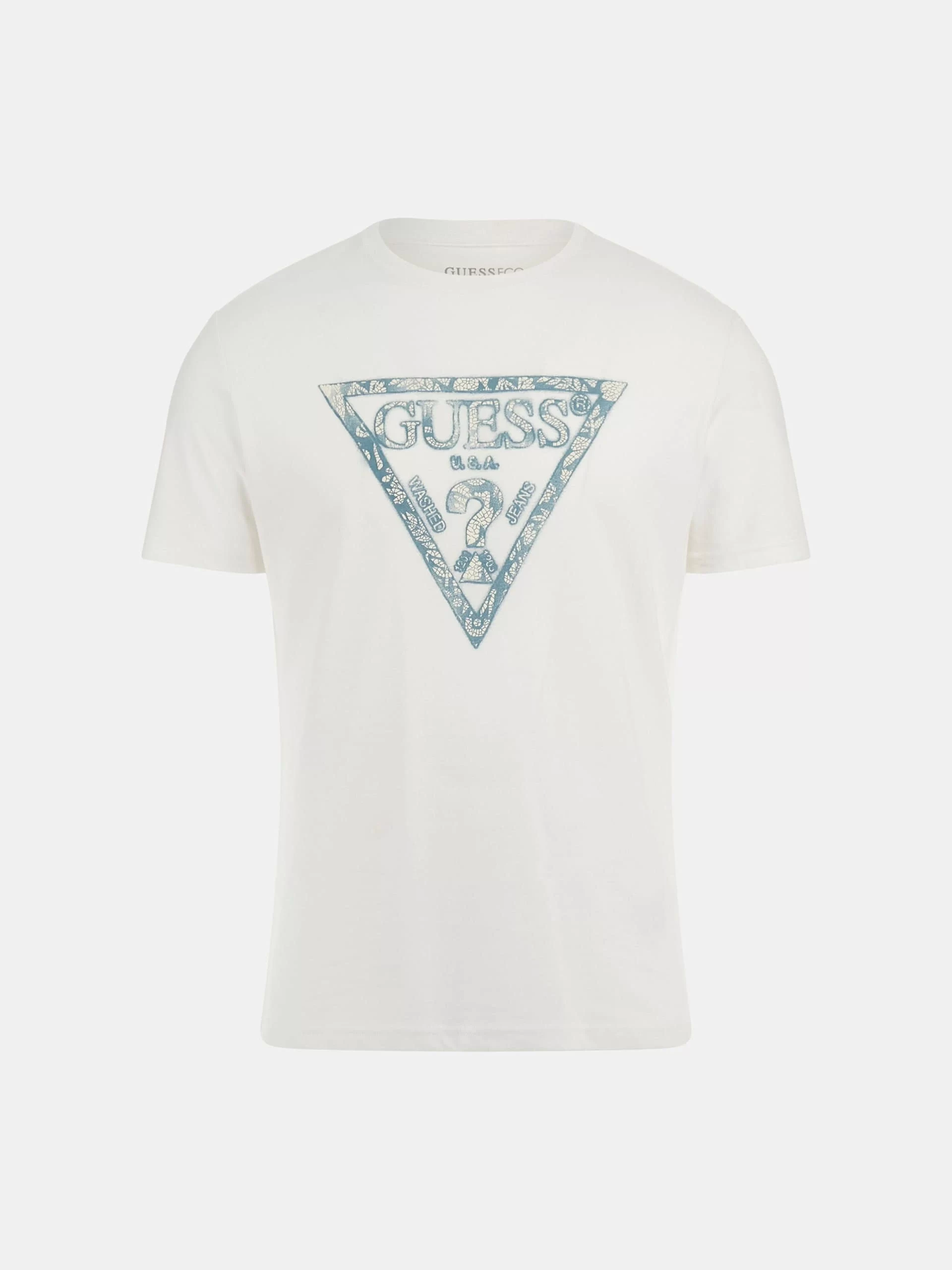 Guess Ss Cn Trıangle Tee Erkek Beyaz T-Shirt M5GI06I3Z14-G011
