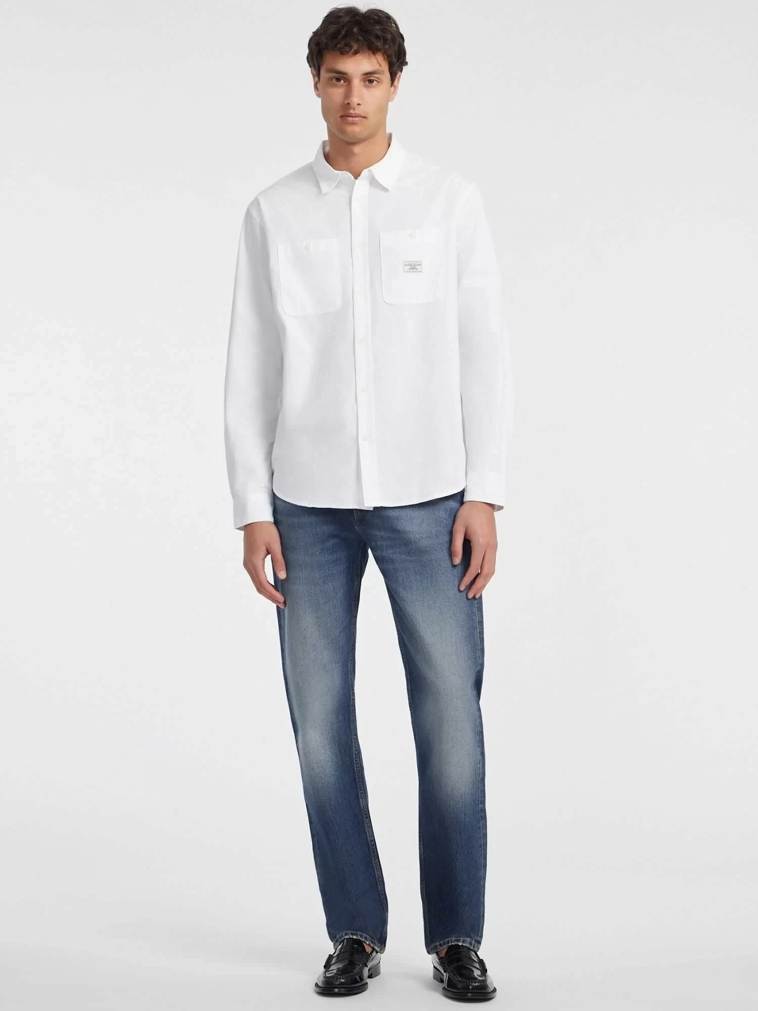 Guess jeans Gj Ls Reg Pockets Shırt Erkek Beyaz Gömlek M4YH37WGCF1-G011