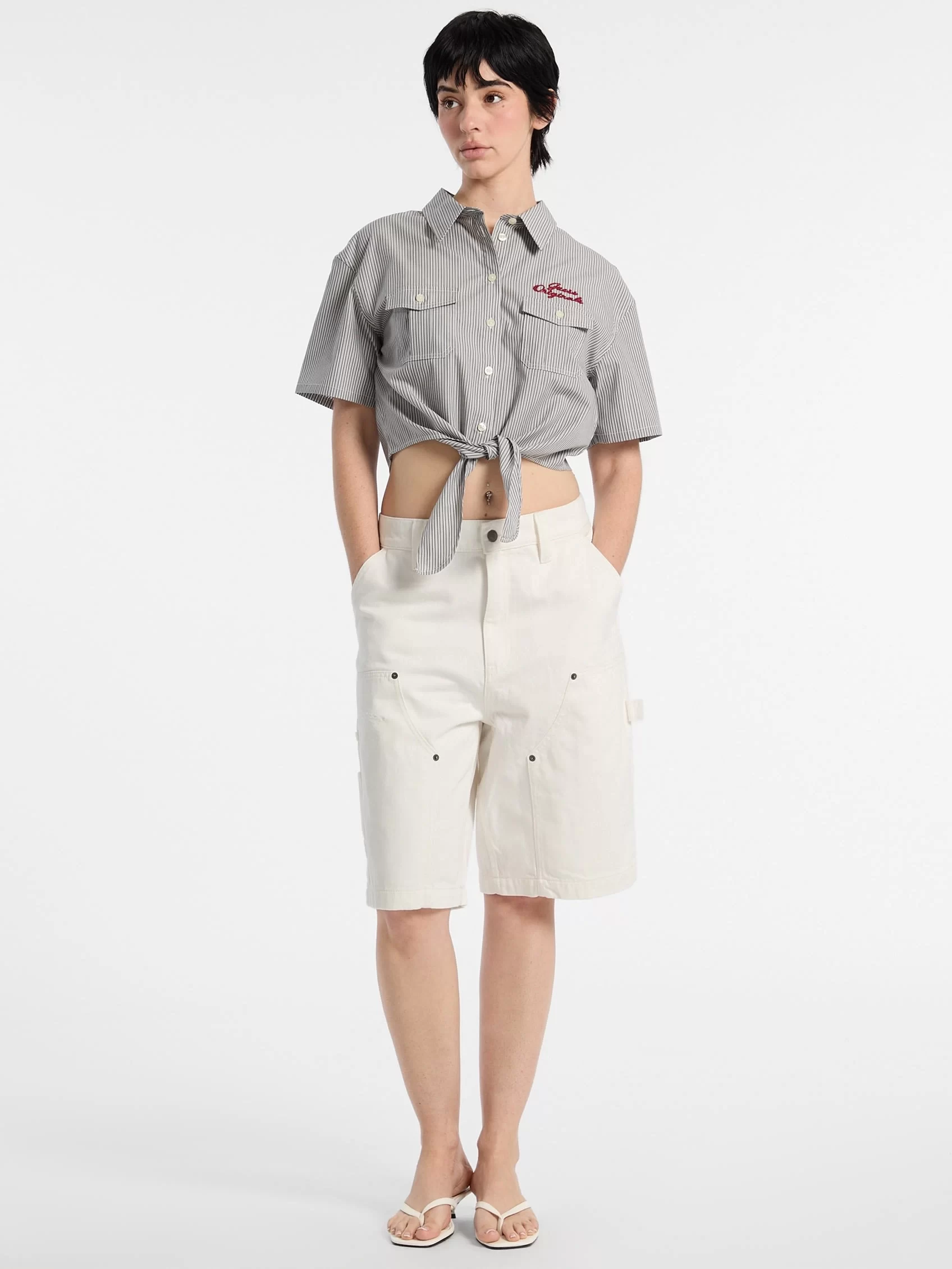 Guess Go Panel Carpenter Short Erkek Beyaz Şort M5GG40D5C2B-GWEC