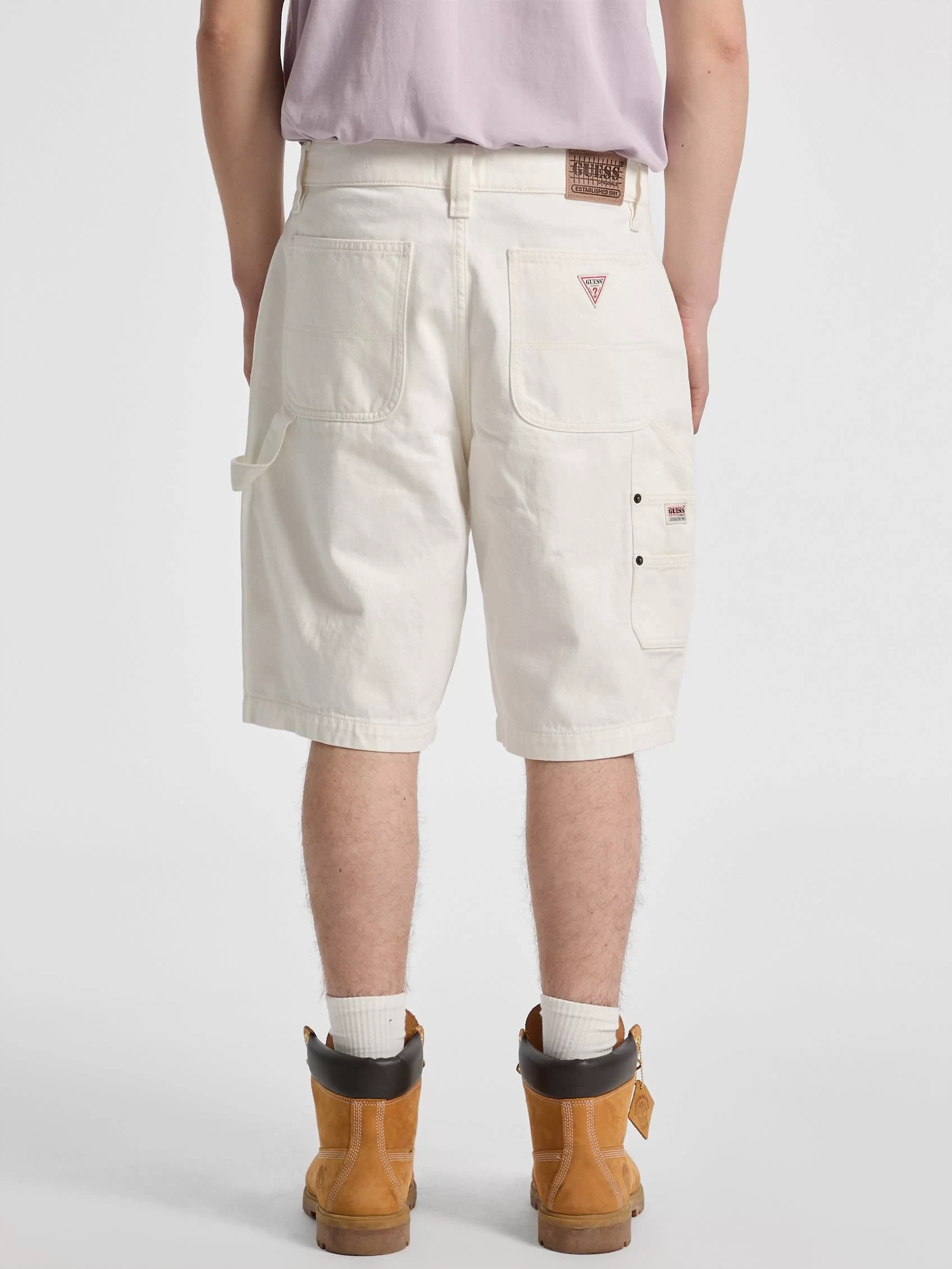 Guess Go Panel Carpenter Short Erkek Beyaz Şort M5GG40D5C2B-GWEC