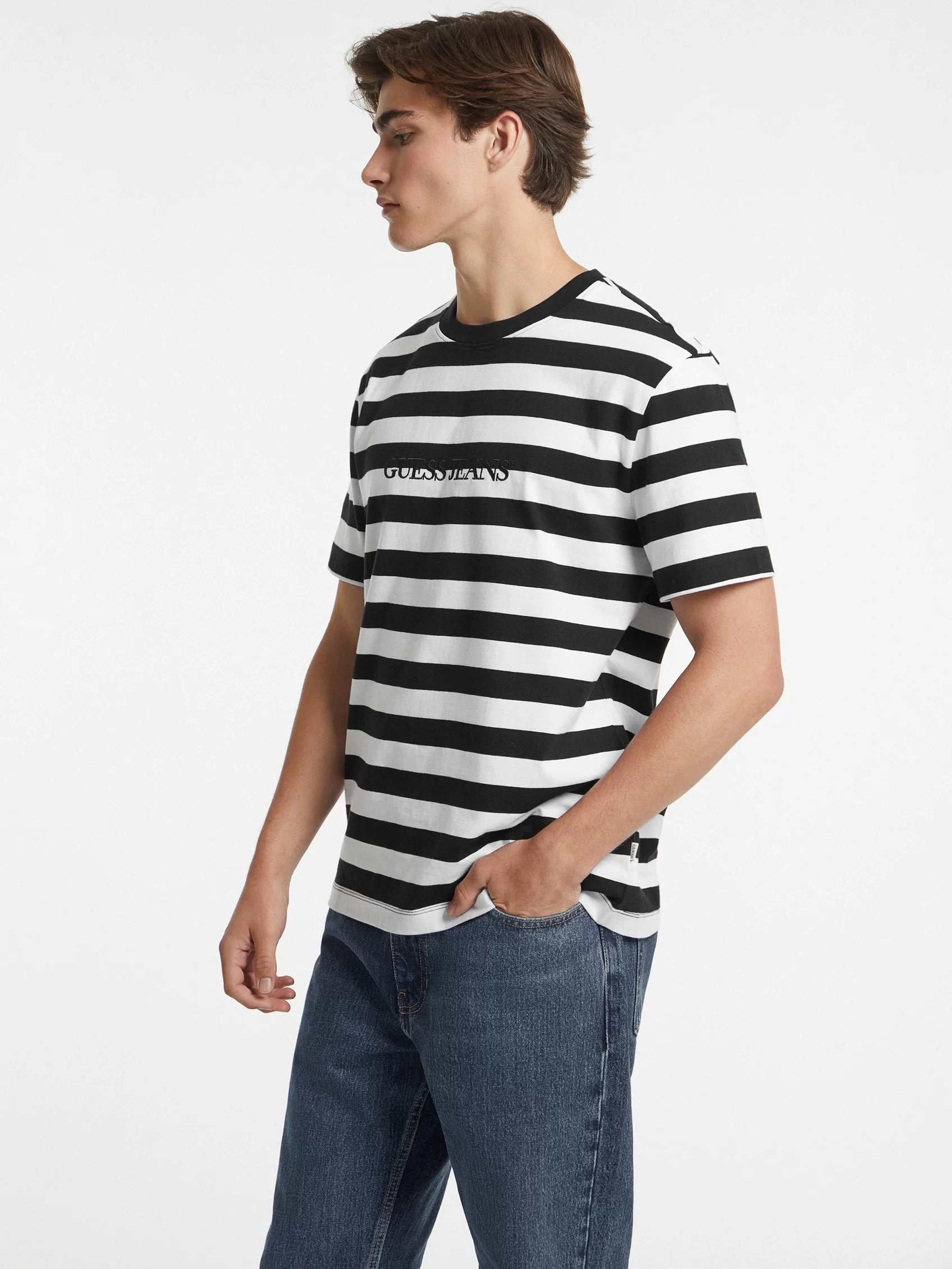 Guess jeans Gj Ss Cn Reg Strıped Yd Tee Erkek Çok Renkli T-Shirt M4YI84K9XF1-S052