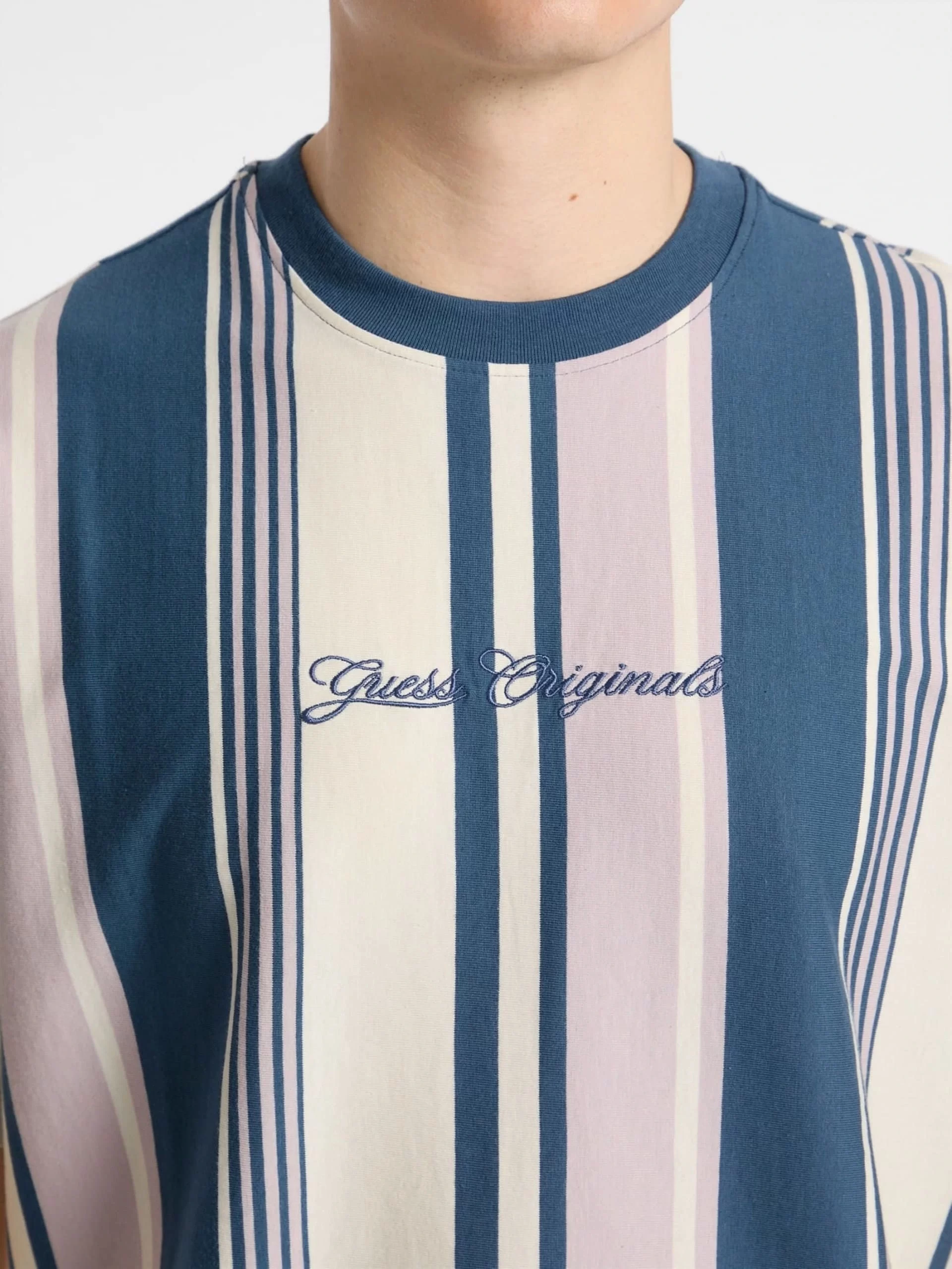 Guess Go Vertıcal Strıpe Tee Erkek Çok Renkli T-Shirt M5GI59K8FQ4-S40N
