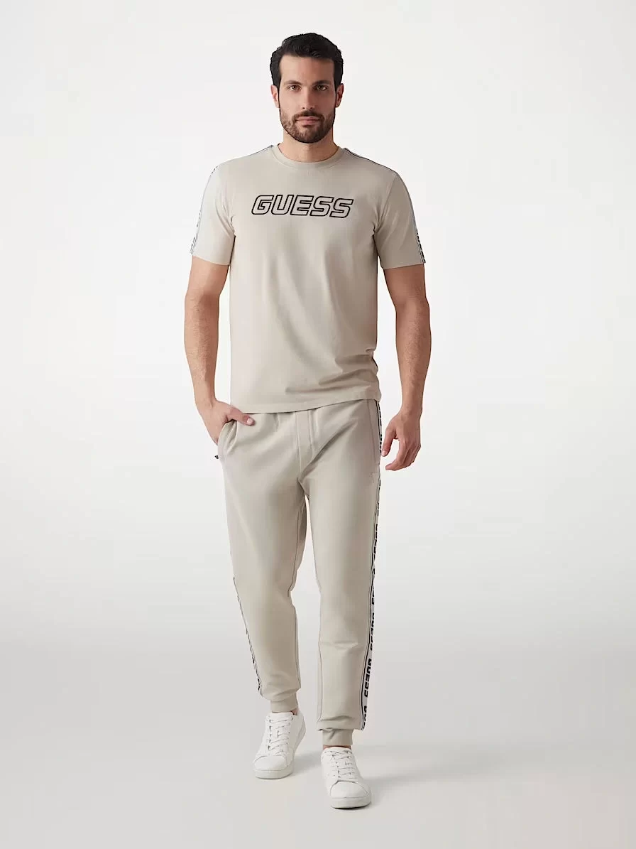 Guess Arlo Cn T-Shırt Erkek Bej T-Shirt Z4GI18J1314-G9D0