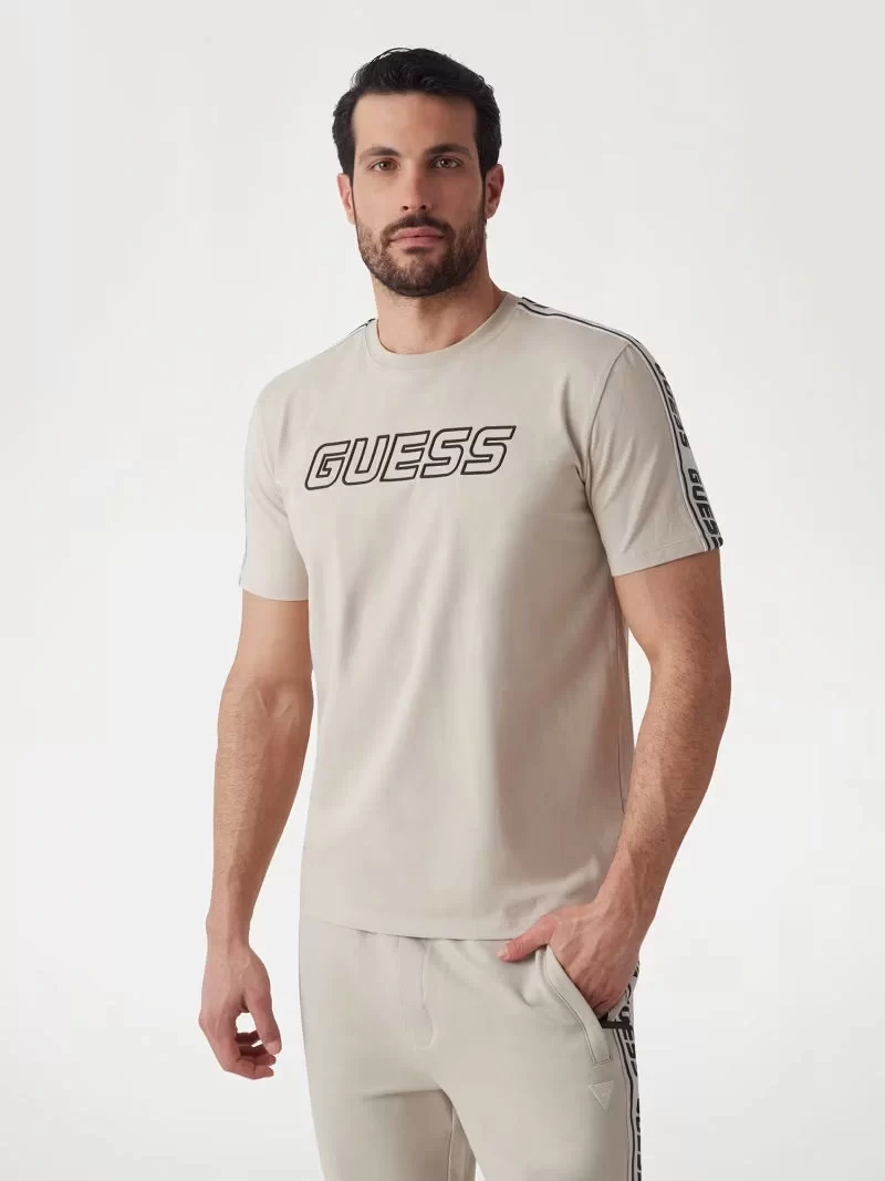 Guess Arlo Cn T-Shırt Erkek Bej T-Shirt Z4GI18J1314-G9D0