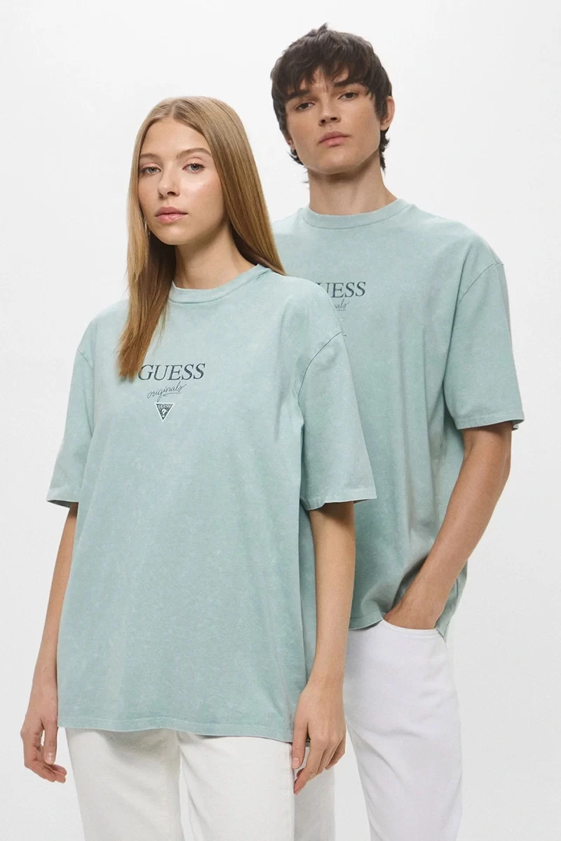 Guess Go Prınted Baker Logo Tee Erkek Gri T-Shirt M5GI69K8FQ4-F8NL
