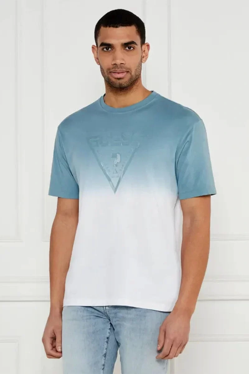 Guess Slug Cn T-Shırt Erkek Mavi T-Shirt Z5GI02I3Z14-G7DV
