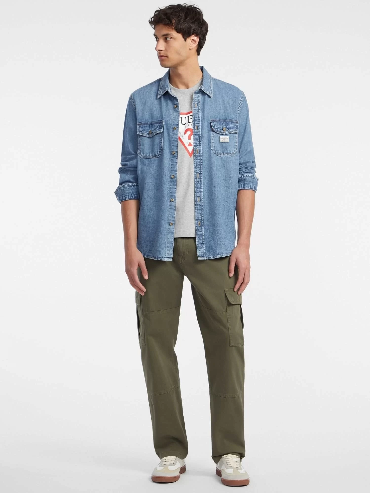 Guess jeans Gj Ss Cn Os Iconıc Tee Erkek Gri T-Shirt M4YI45K8FQ4-H90Z