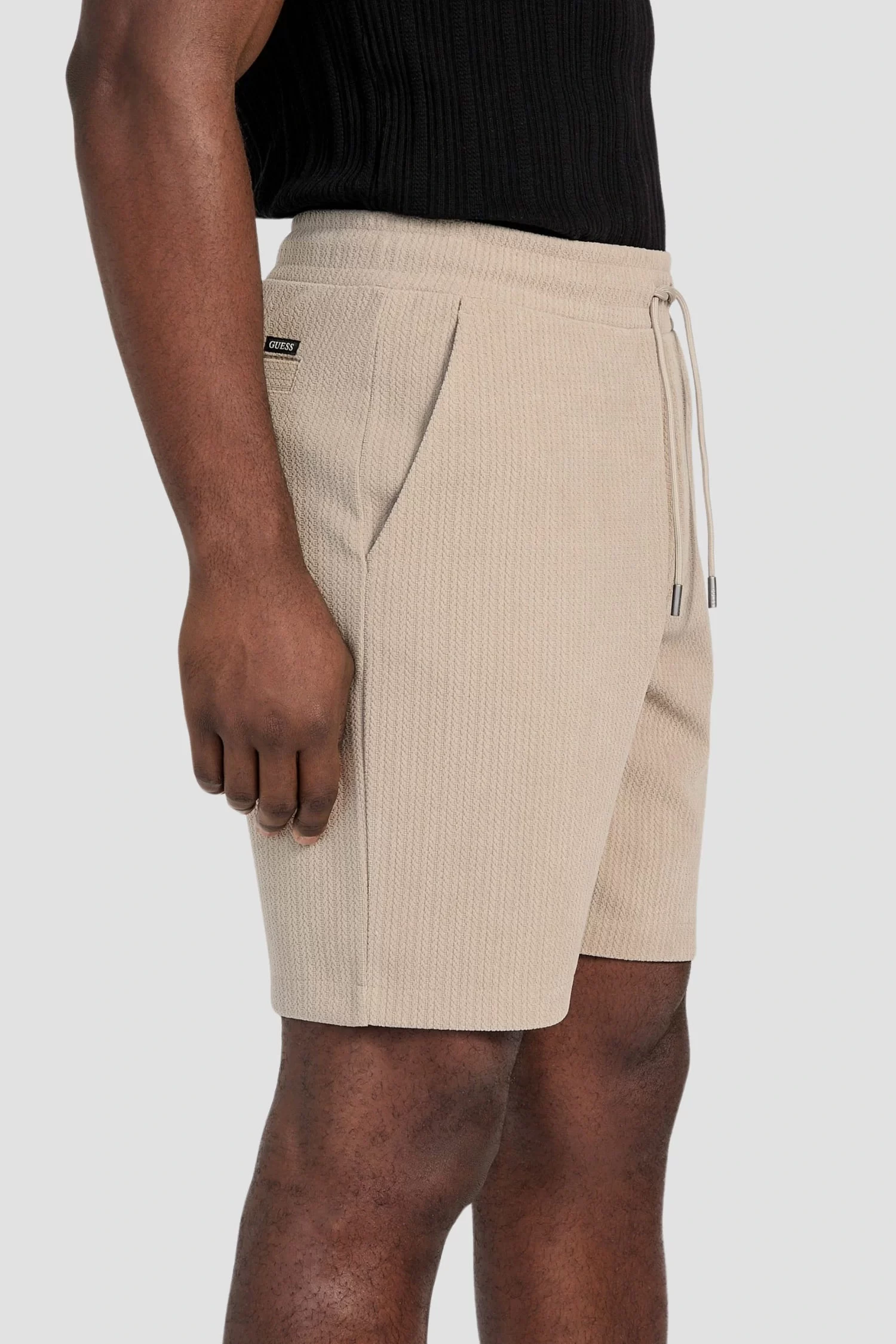 Guess Baron Textured Knıt Shorts Erkek Haki Şort M5GD41KCRY0-A90N