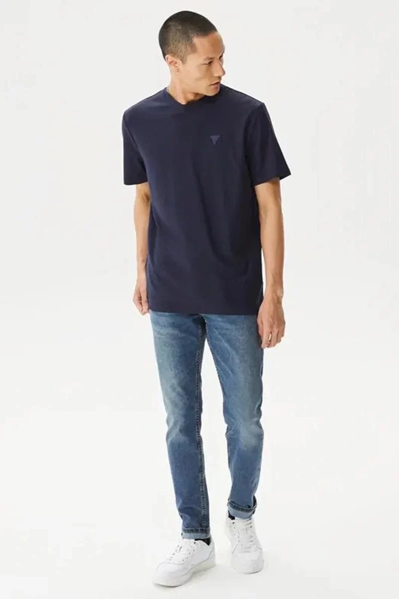 Guess Hedley Ss T-Shırt Erkek Lacivert T-Shirt Z2YI12JR06K-G7V2