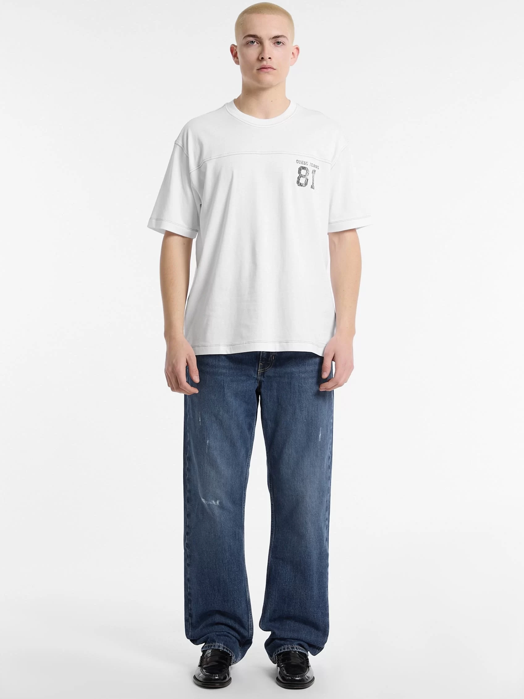 Guess jeans Gj Ss Cn Os Gj81 Tee Erkek Beyaz T-Shirt M5RI73K8FQ4-G011