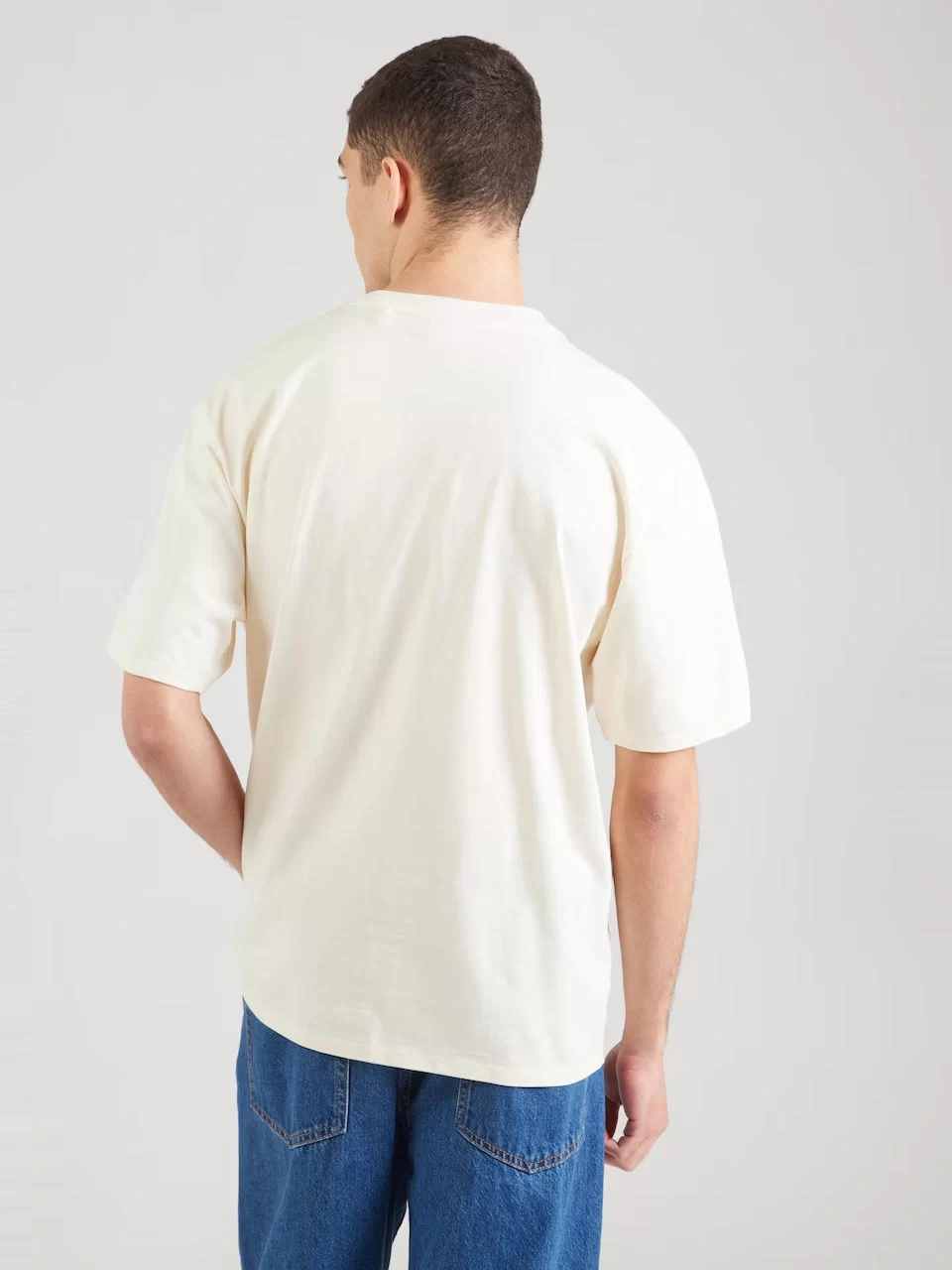 Guess Erkek Krem Baker Logolu Baskılı T-Shirt