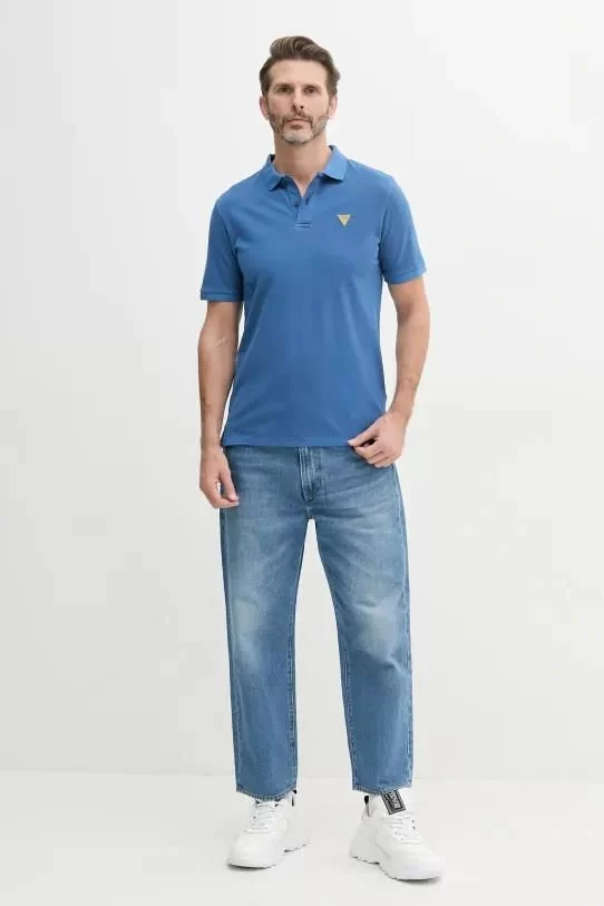 Guess Ss Basıc Gd Polo Erkek Lacivert T-Shirt F5GP00K9WF1-G7T2