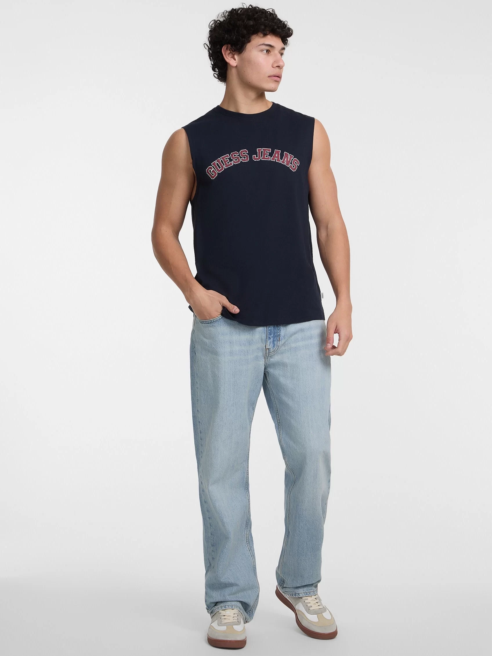 Guess jeans Gj Muscle Collegıate Tank Erkek Lacivert T-Shirt M5GP31K8HM0-A71W