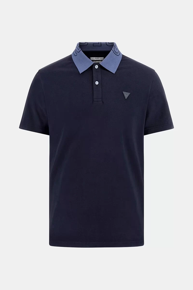Guess Nolan Ss Polo Erkek Lacivert T-Shirt M5GP66J1314-G7V2