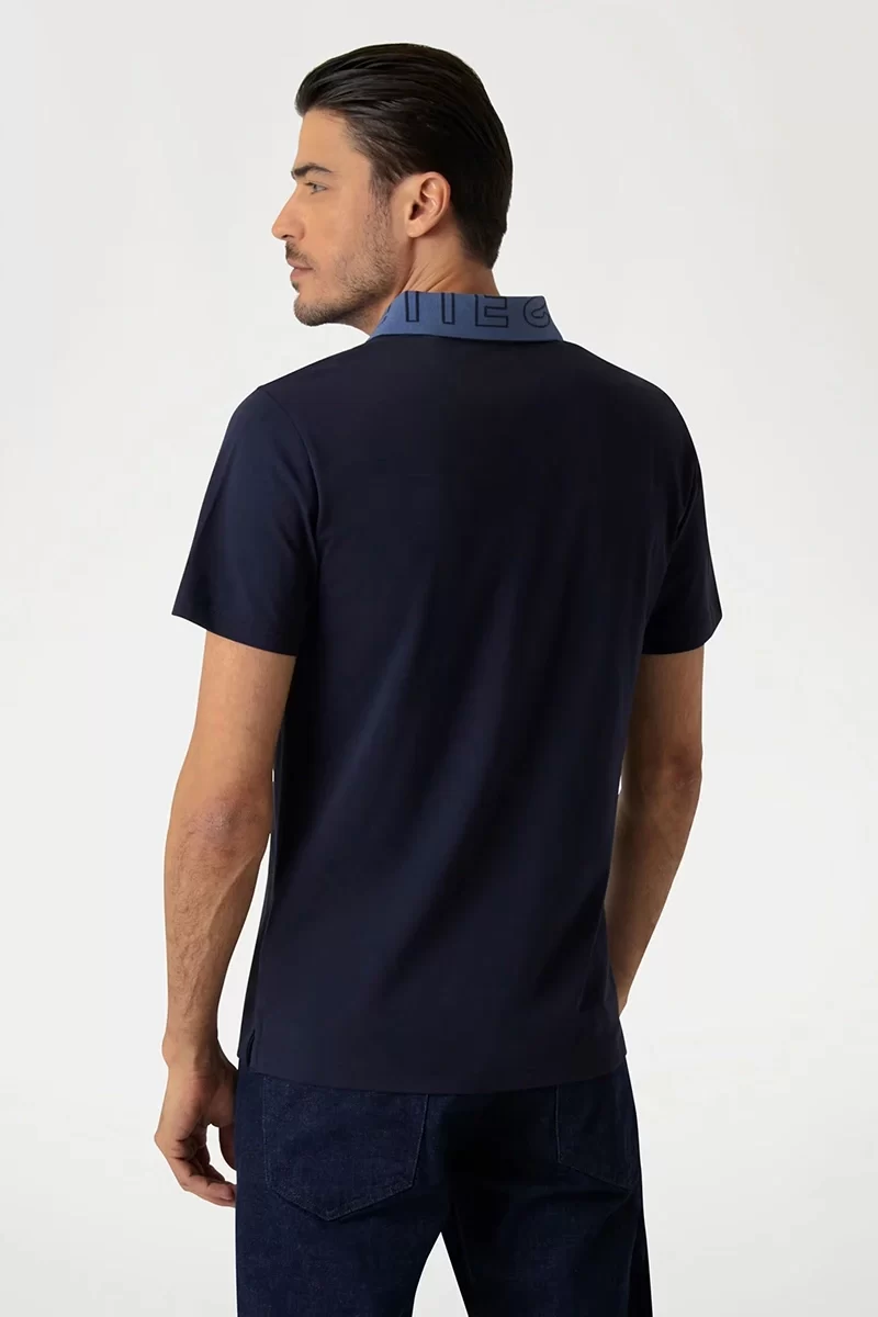 Guess Nolan Ss Polo Erkek Lacivert T-Shirt M5GP66J1314-G7V2
