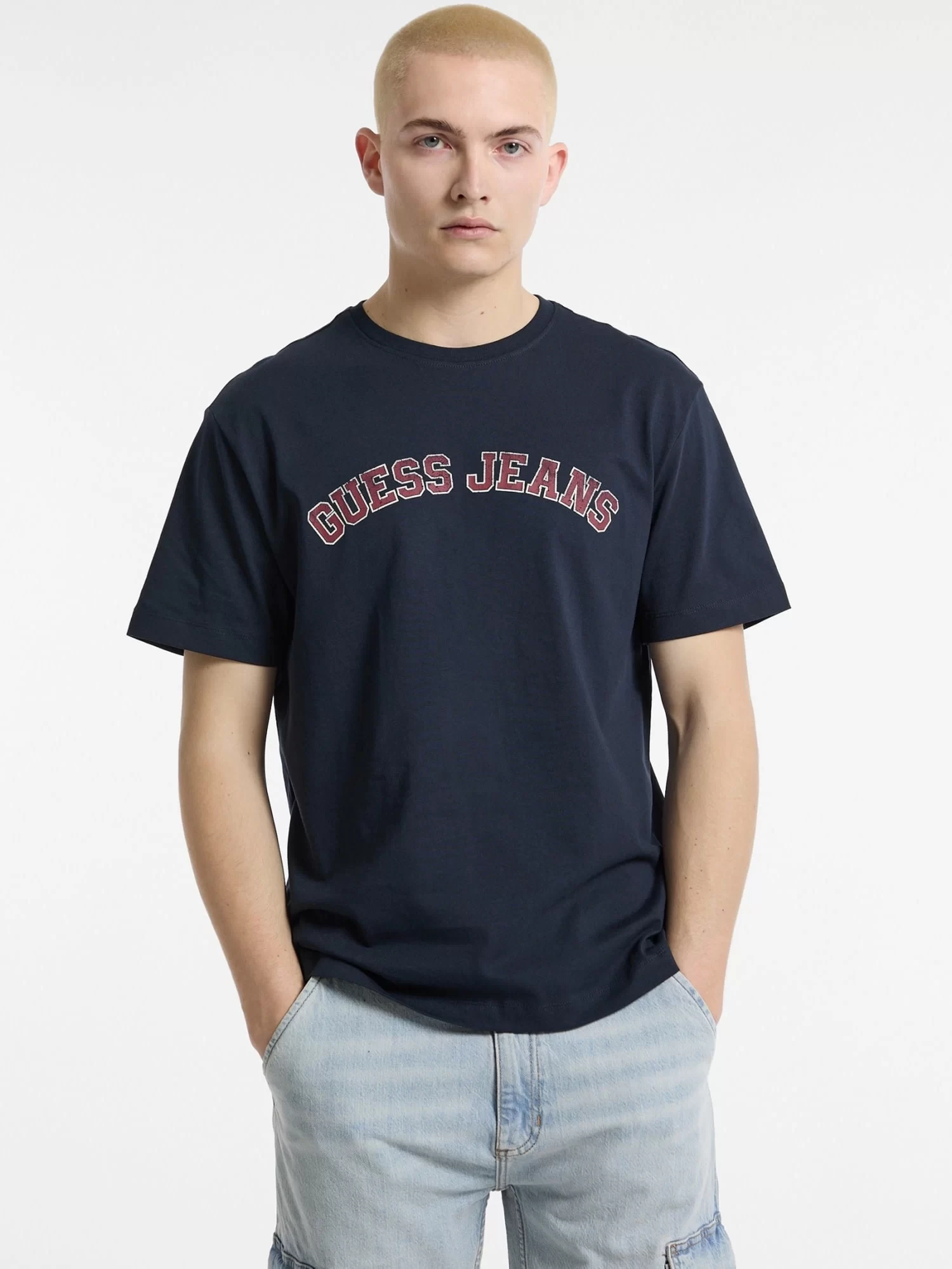 Guess jeans Gj Ss Cn Reg Collegıate Tee Erkek Lacivert T-Shirt M5RI75K8FQ4-A71W