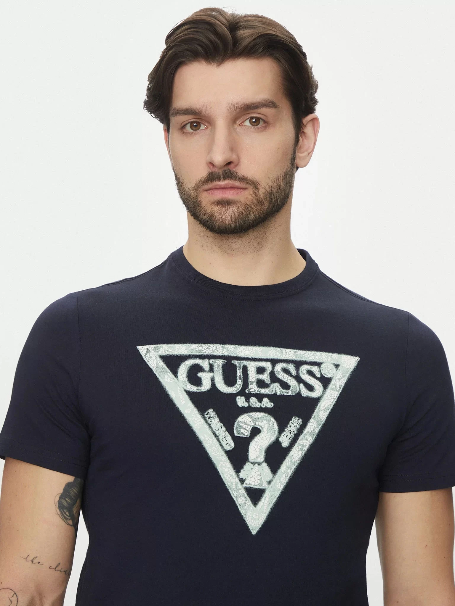Guess Ss Cn Trıangle Tee Erkek Lacivert T-Shirt M5GI06I3Z14-G7V2