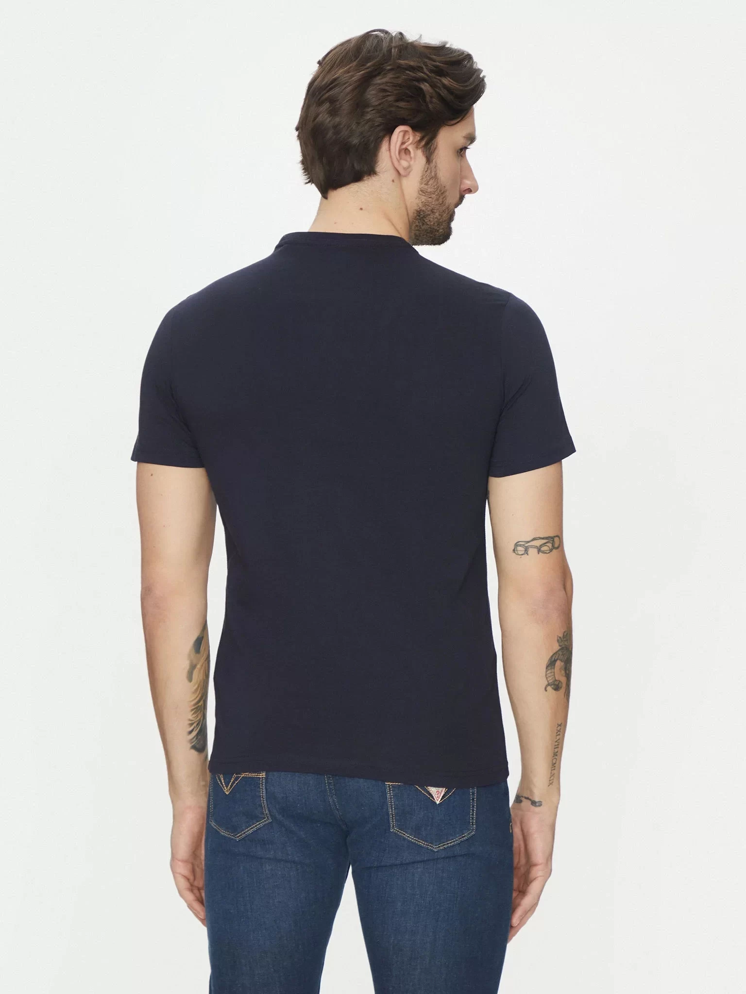 Guess Ss Cn Trıangle Tee Erkek Lacivert T-Shirt M5GI06I3Z14-G7V2