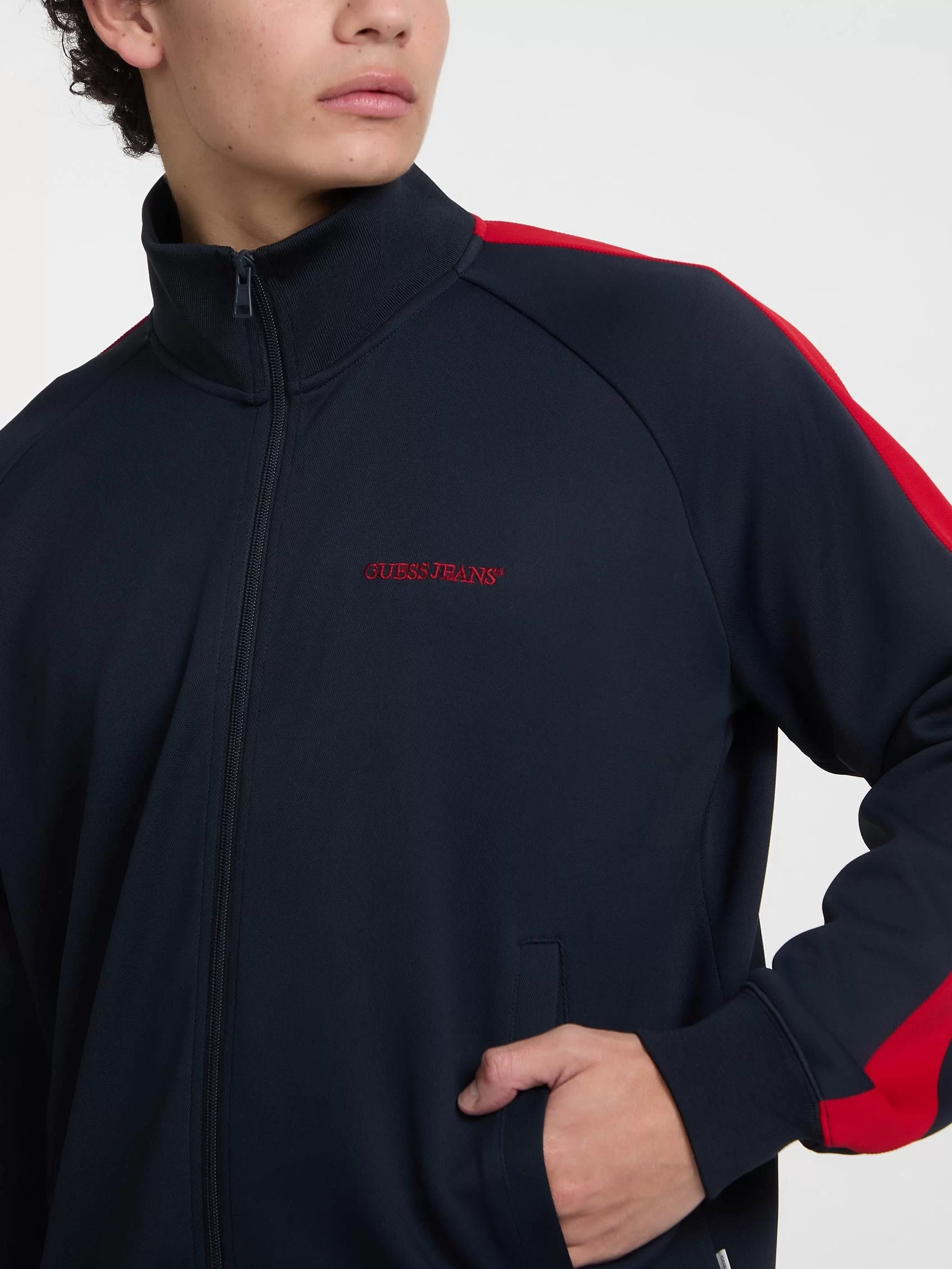 Guess jeans Gj Trıcot Track Jacket Erkek Lacivert Eşofman Üstü M5GQ29KB212-A71W