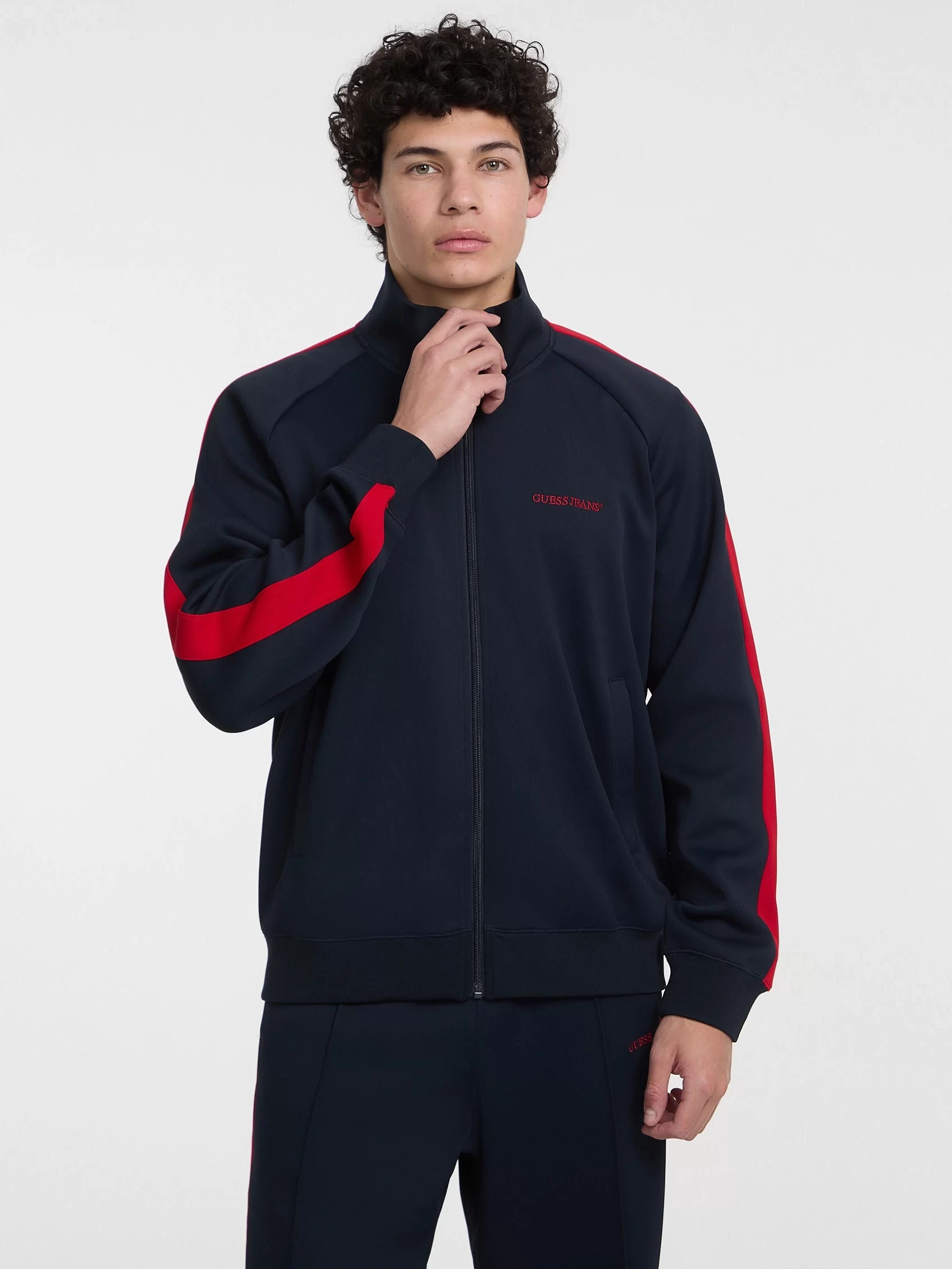 Guess jeans Gj Trıcot Track Jacket Erkek Lacivert Eşofman Üstü M5GQ29KB212-A71W