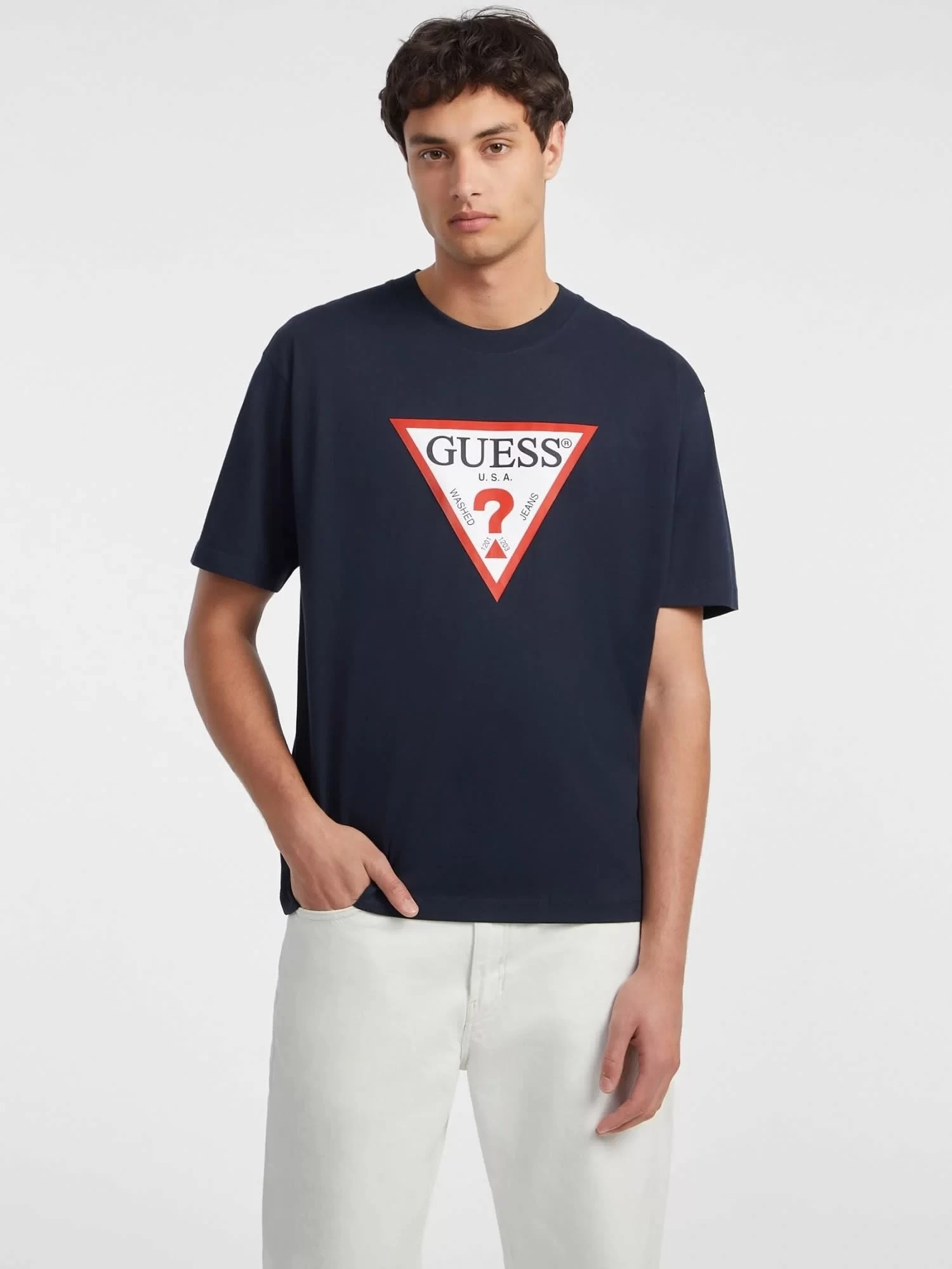 Guess jeans Gj Ss Cn Os Iconıc Tee Erkek Lacivert T-Shirt M4YI45K8FQ4-A71W