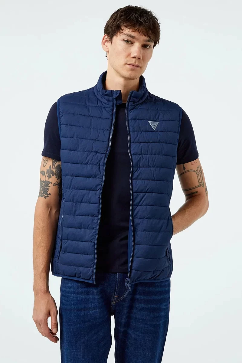 Guess Lauper Padded Vest Erkek Lacivert Yelek Z4YL01WGAA0-G7R1