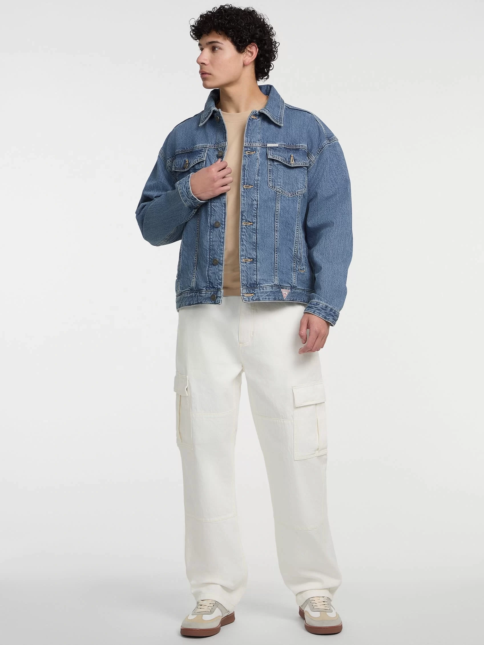 Guess jeans Gj Mens Oversıze Trucker Jacke Erkek Mavi Ceket M4YN38D5DO2-GAM1