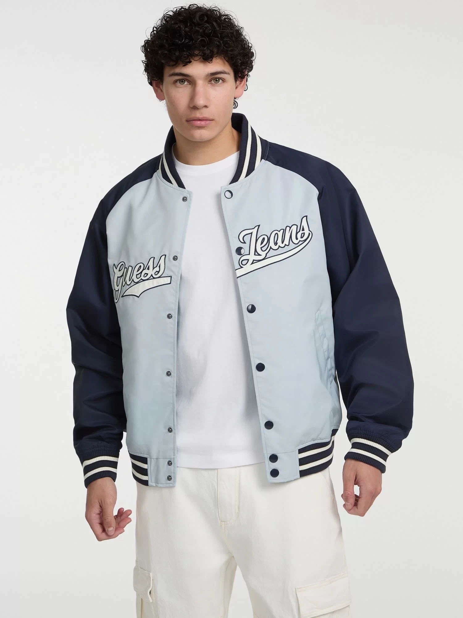 Guess jeans Gj Raglan Bomber Wıth Patch Erkek Mavi Ceket M5GL32WHAA2-G7O7