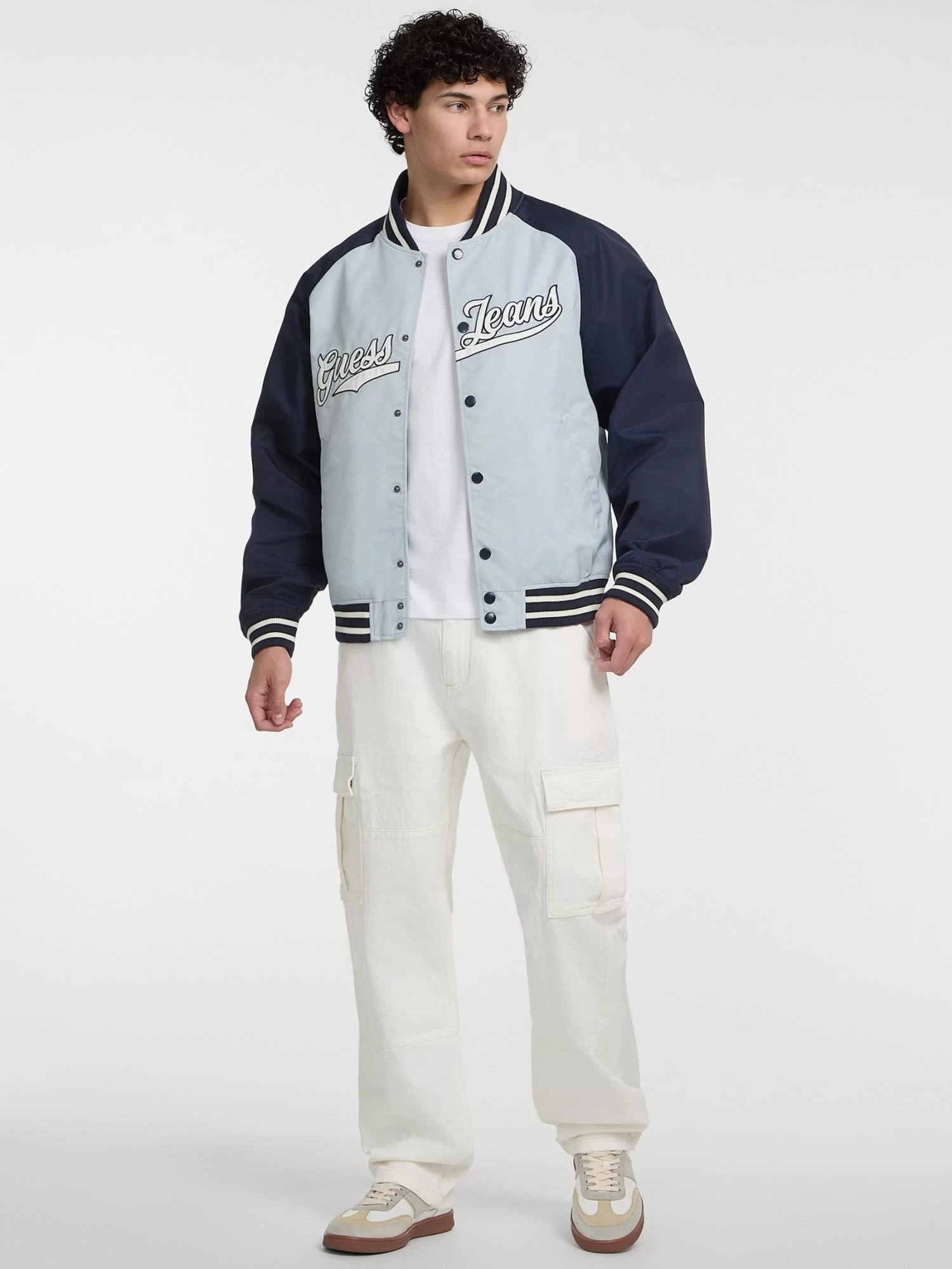 Guess jeans Gj Raglan Bomber Wıth Patch Erkek Mavi Ceket M5GL32WHAA2-G7O7